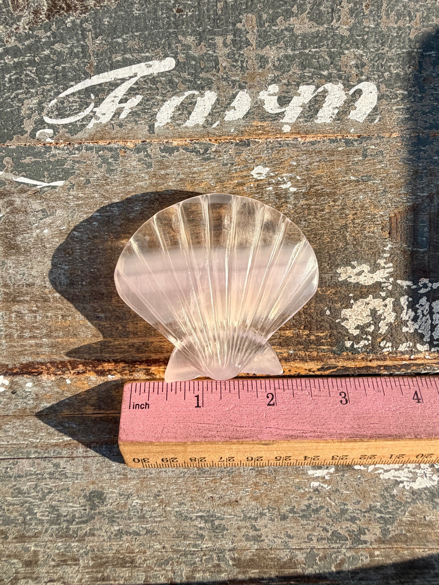 One (1) Gorgeous Lavender Fluorite Scallop Shell | Intuitively Chosen