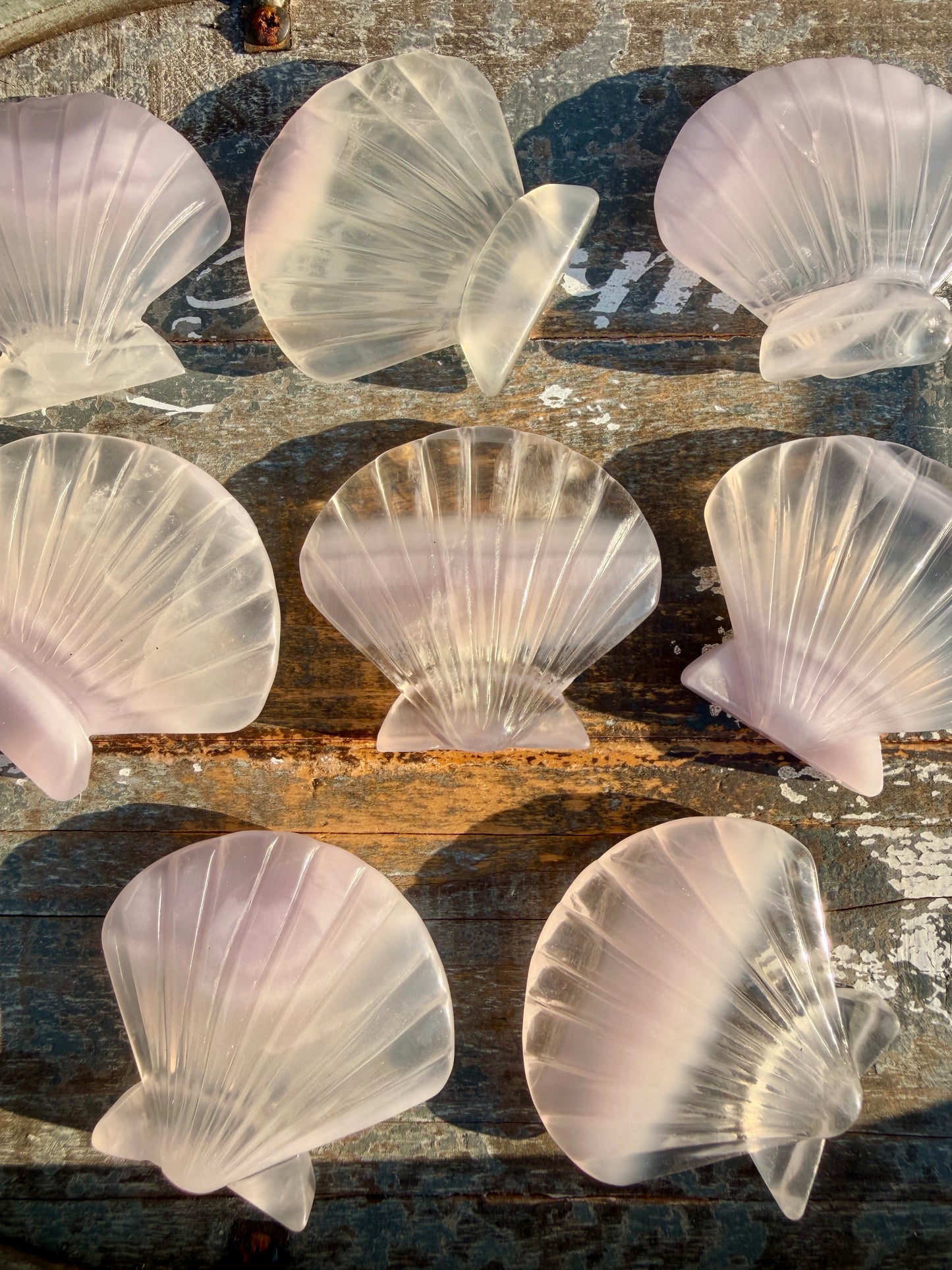 One (1) Gorgeous Lavender Fluorite Scallop Shell | Intuitively Chosen