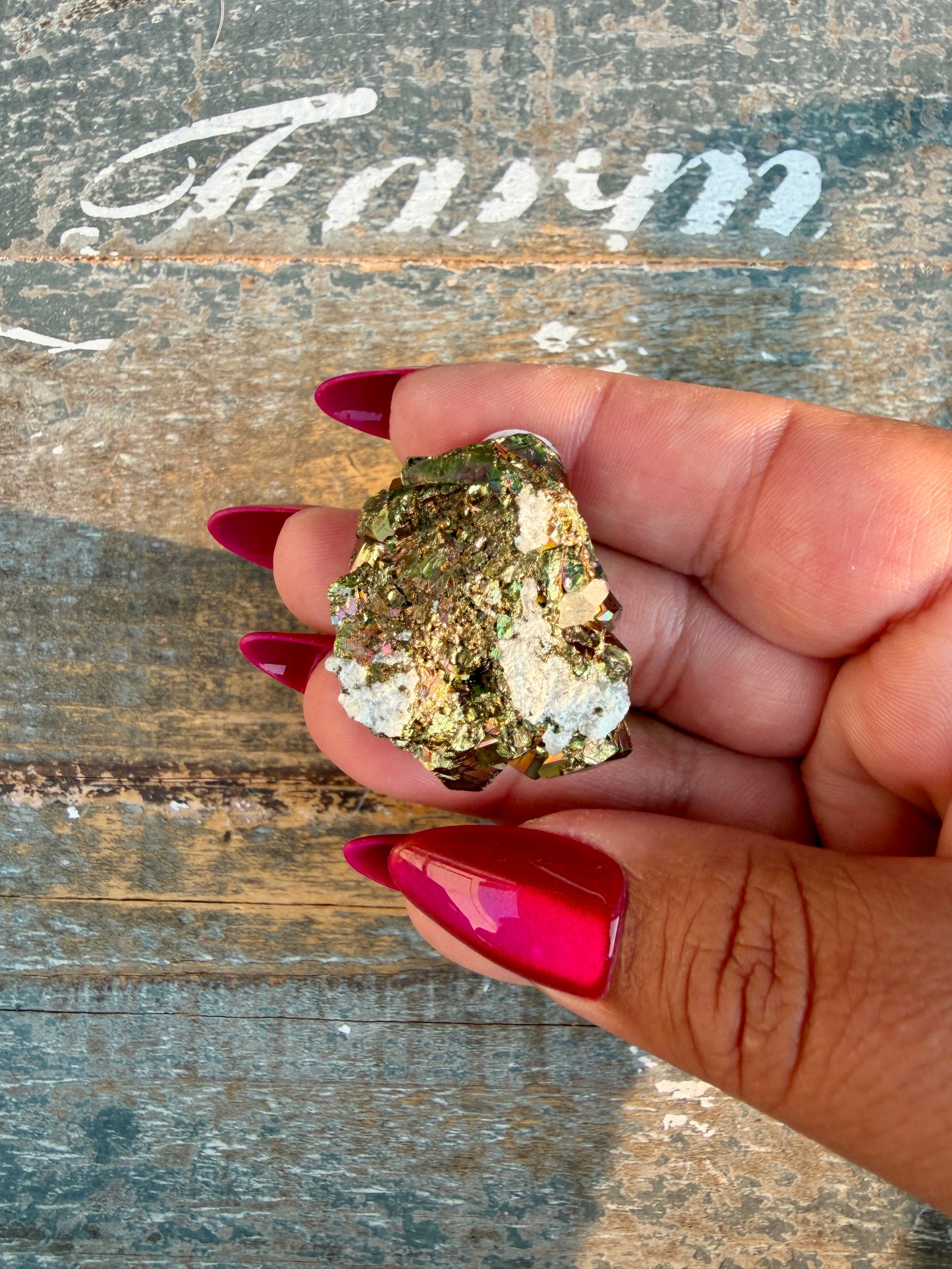 Gorgeous Cubic Pyrite with Natural Rainbow Iridescence from Indonesia | Opt 27