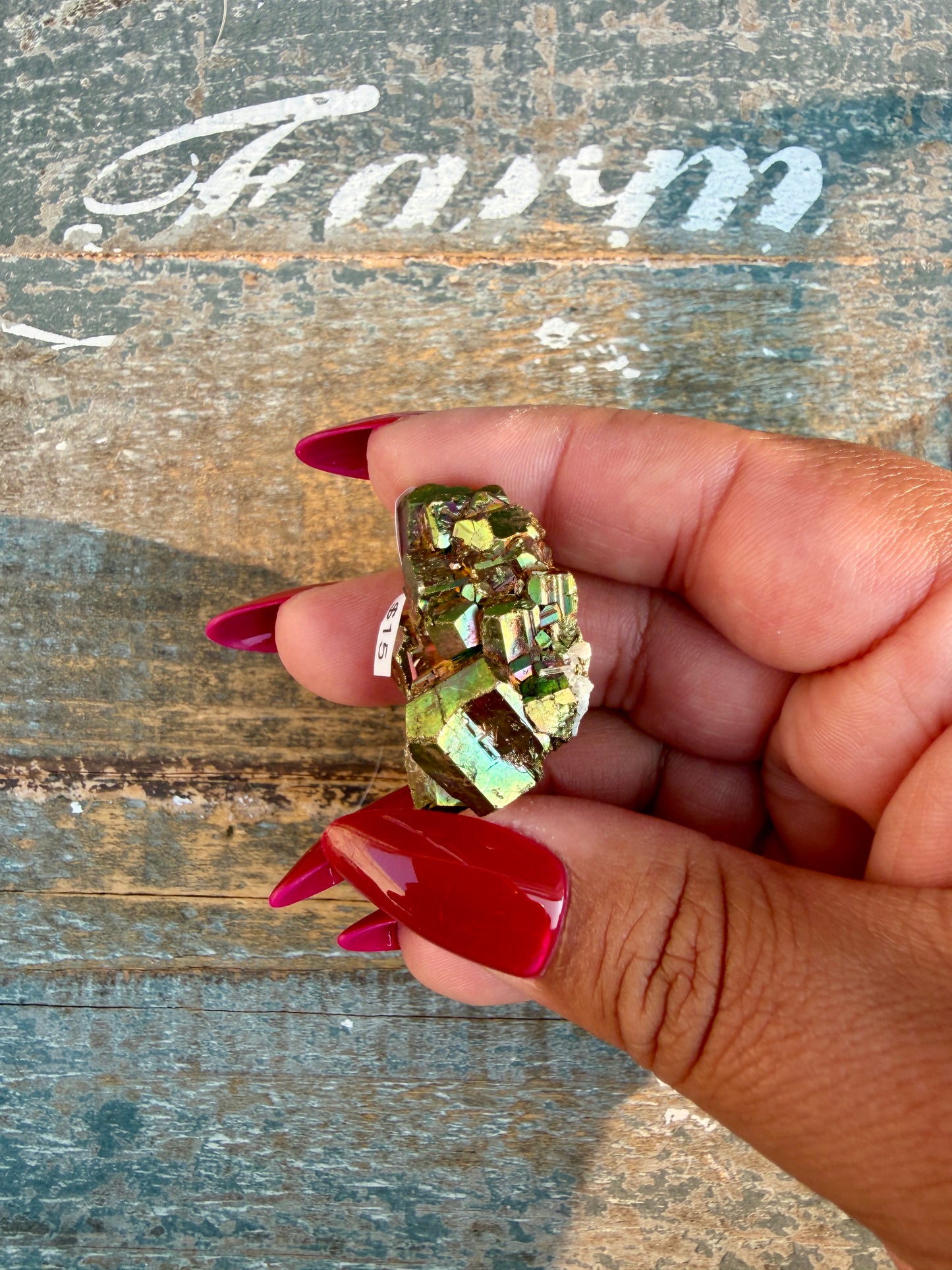 Gorgeous Cubic Pyrite with Natural Rainbow Iridescence from Indonesia | Opt 27