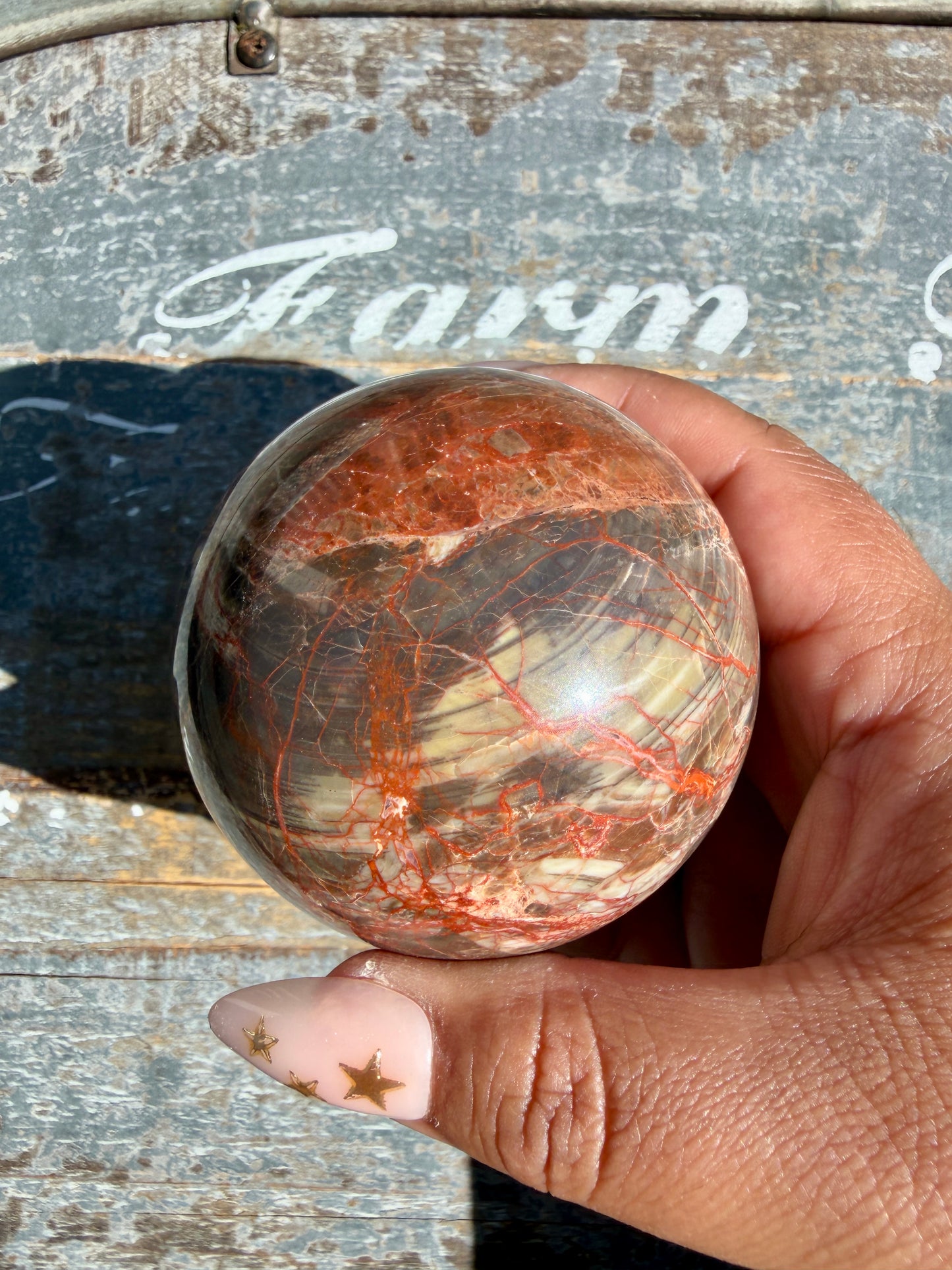 Gorgeous Money Agate Sphere | Opt J