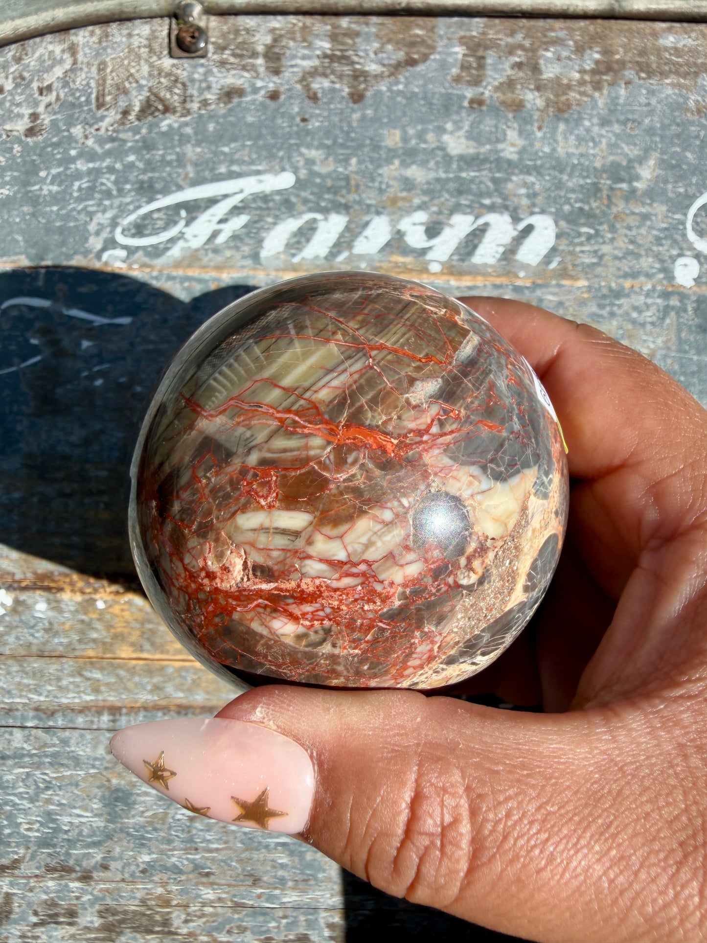 Gorgeous Money Agate Sphere | Opt J