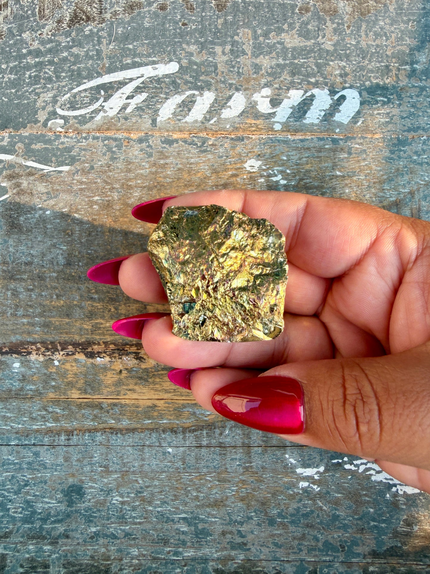 Gorgeous Cubic Pyrite with Natural Rainbow Iridescence from Indonesia | Opt 23