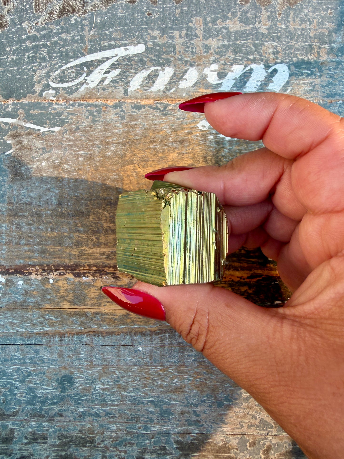Gorgeous Cubic Pyrite with Natural Rainbow Iridescence from Indonesia | Opt 21