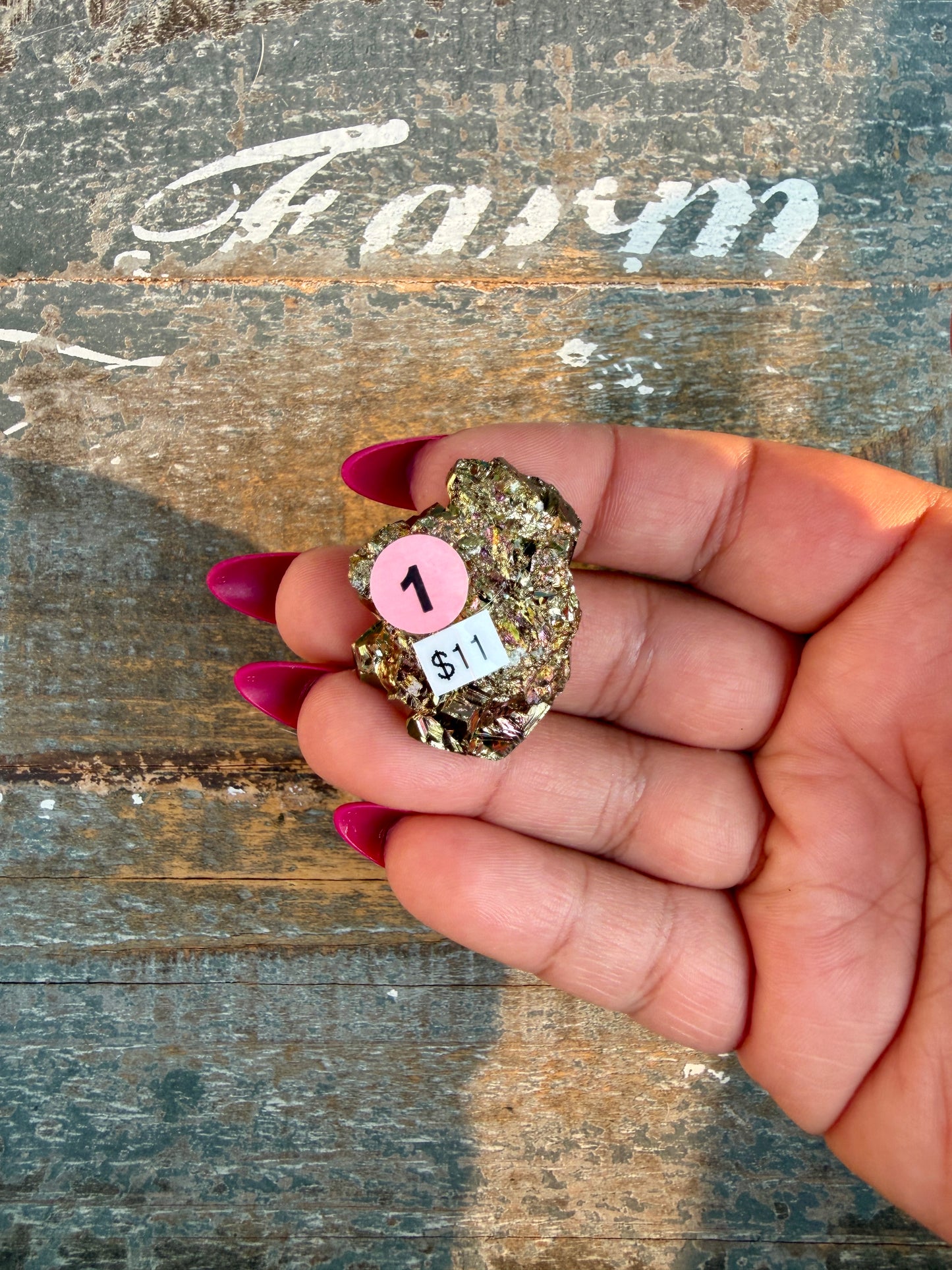 Gorgeous Cubic Pyrite with Natural Rainbow Iridescence from Indonesia | Opt 1