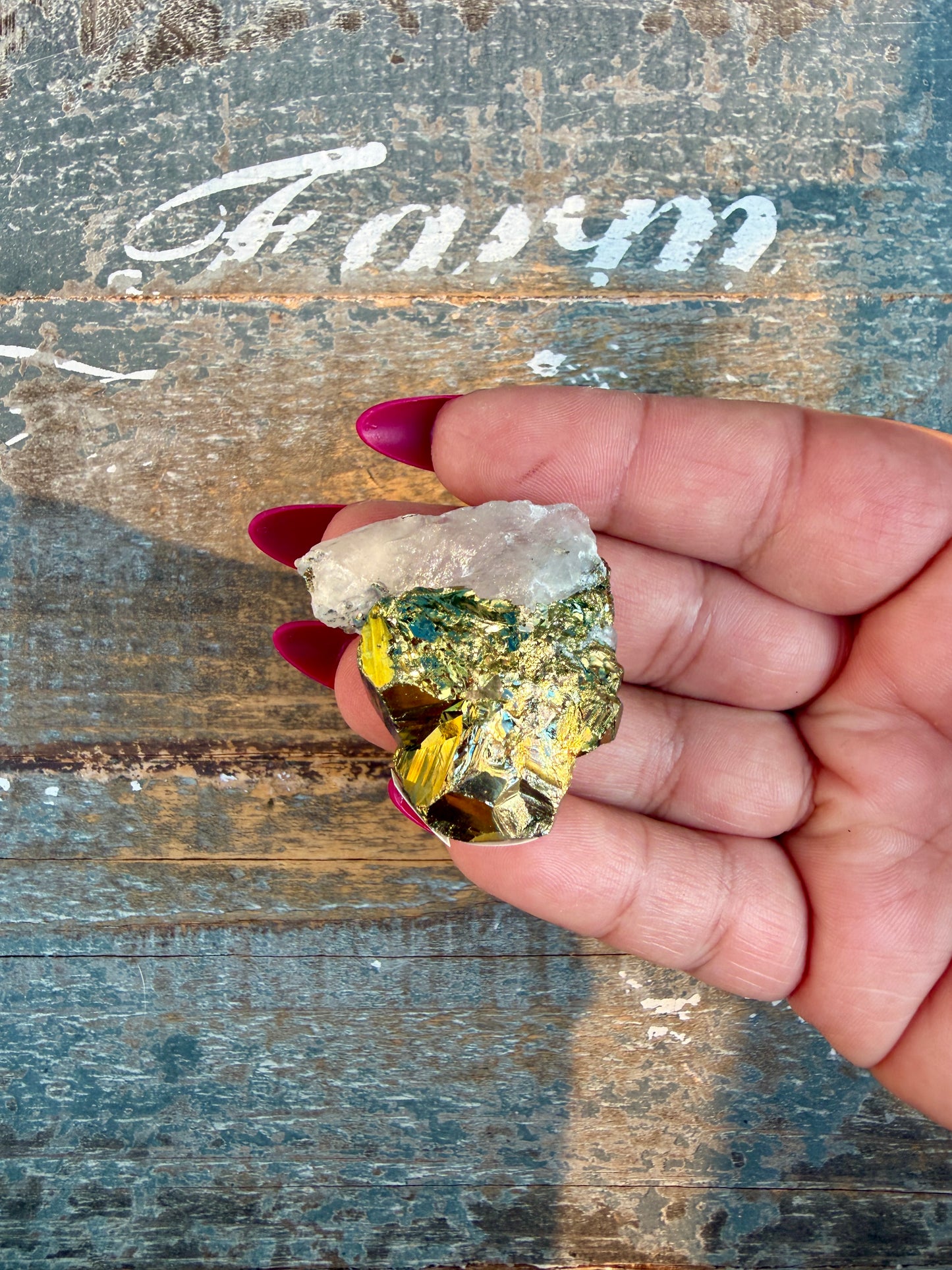 Gorgeous Cubic Pyrite with Natural Rainbow Iridescence from Indonesia | Opt 34