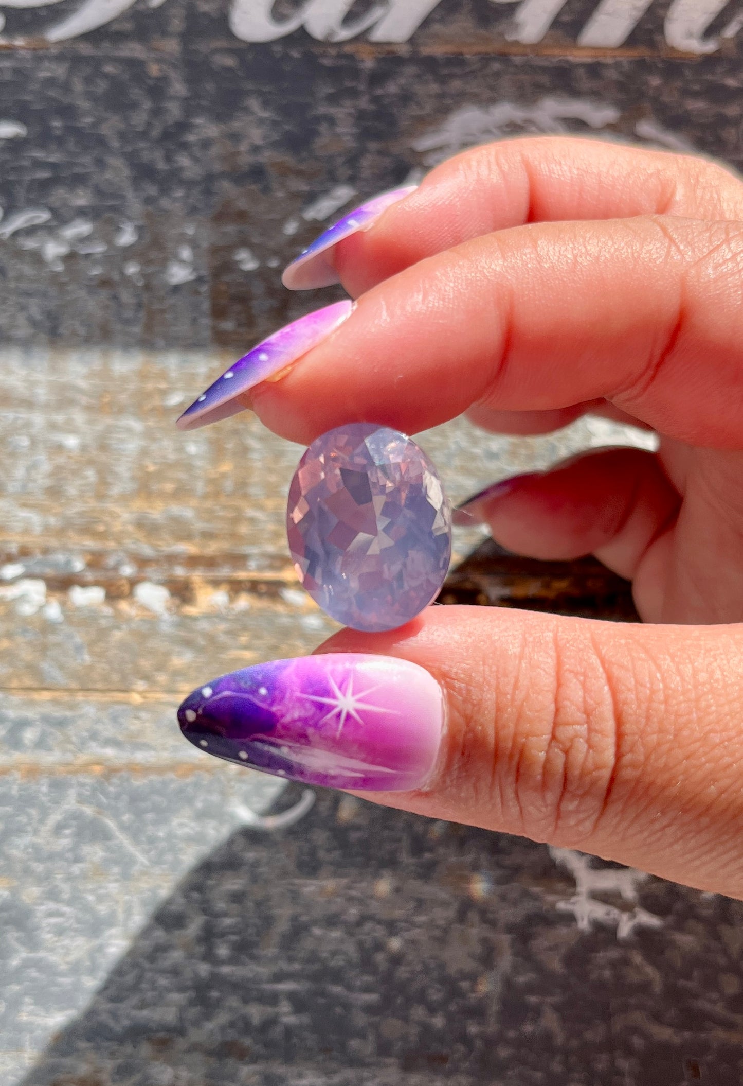 Gorgeous Lavender Moon Quartz Hand Carved Faceted Gem from Brazil