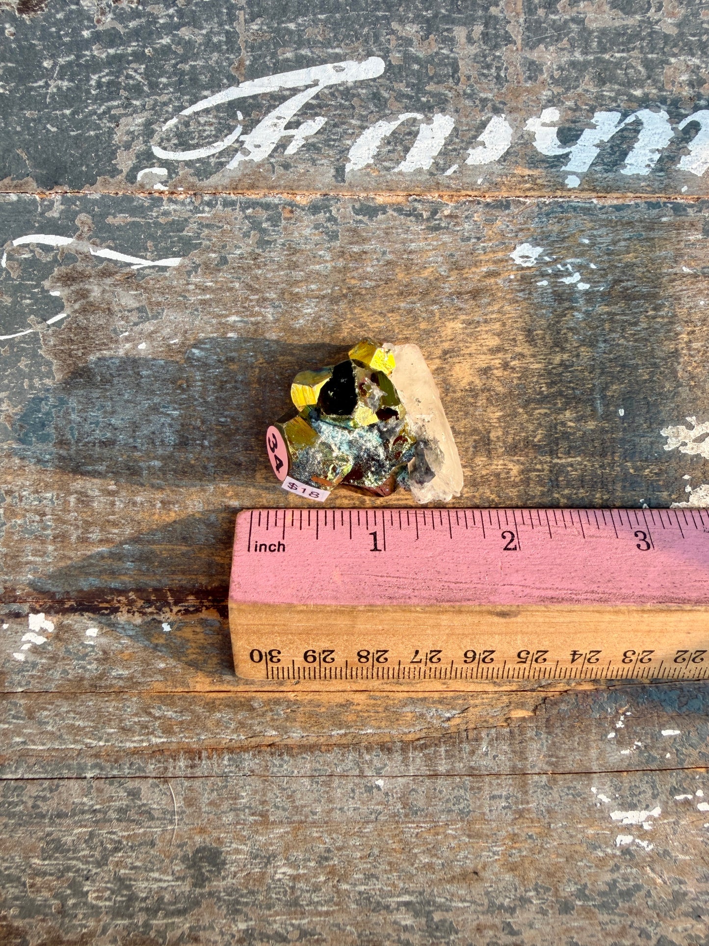 Gorgeous Cubic Pyrite with Natural Rainbow Iridescence from Indonesia | Opt 34