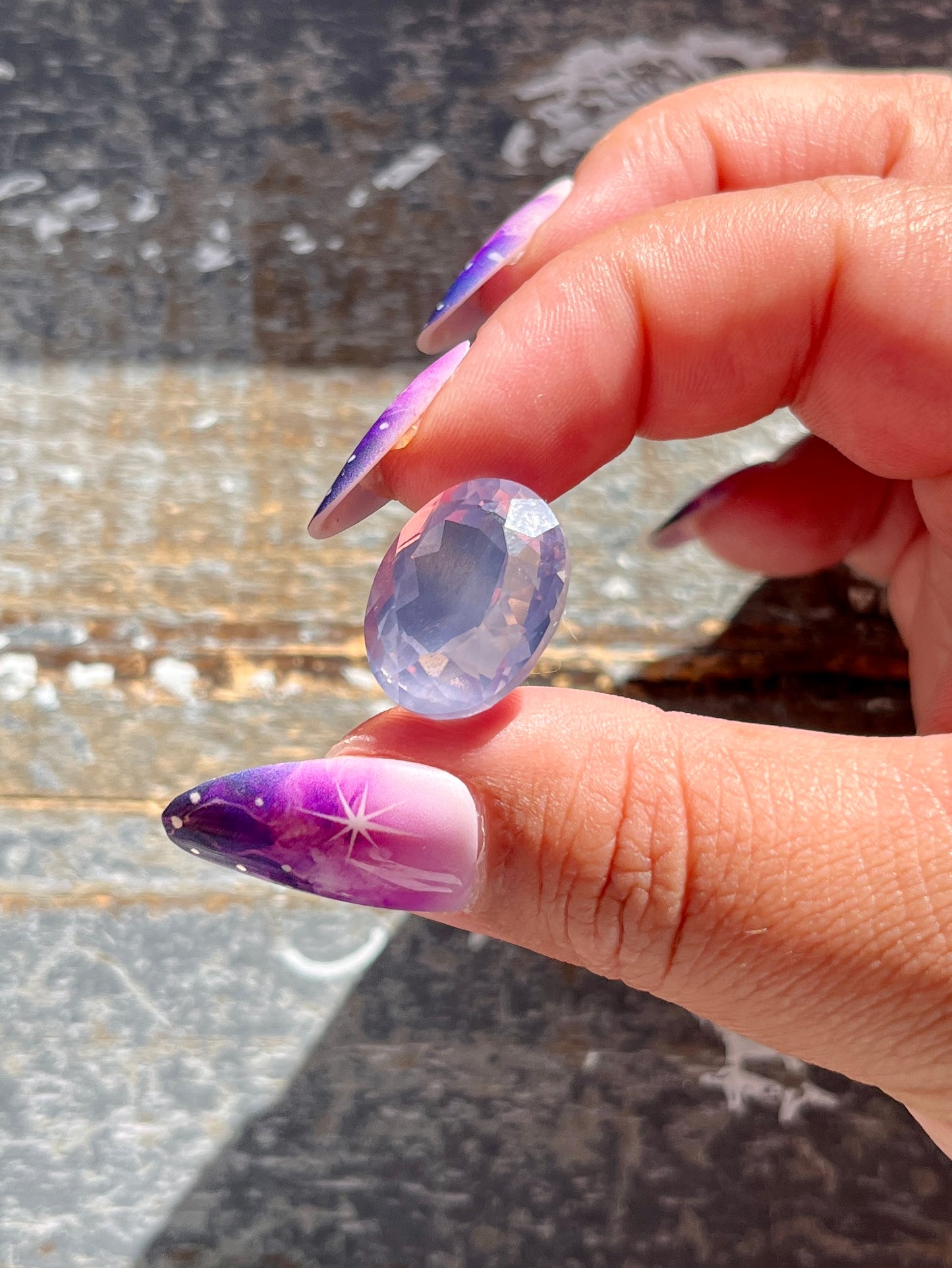 Gorgeous Lavender Moon Quartz Hand Carved Faceted Gem from Brazil