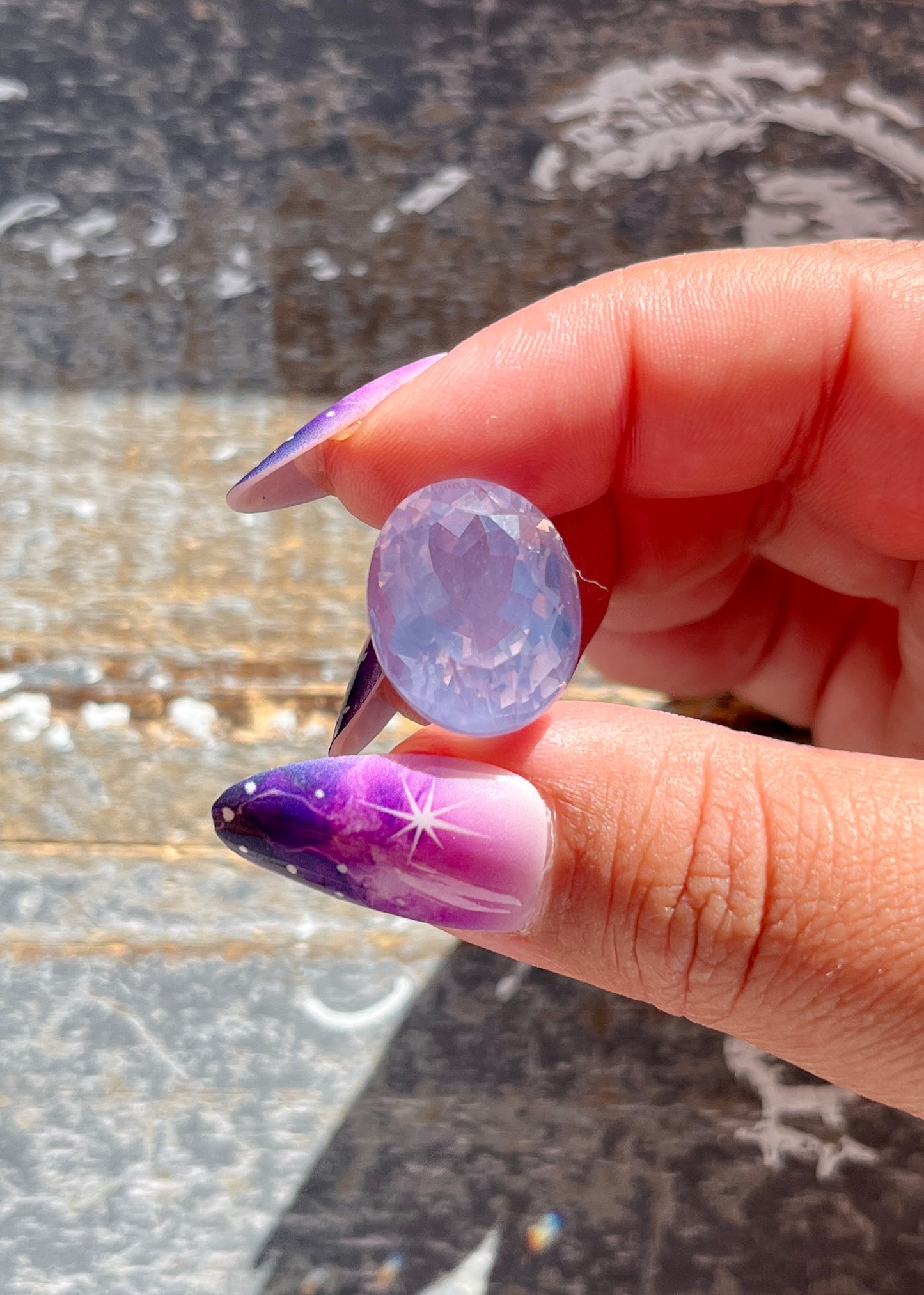 Gorgeous Lavender Moon Quartz Hand Carved Faceted Gem from Brazil