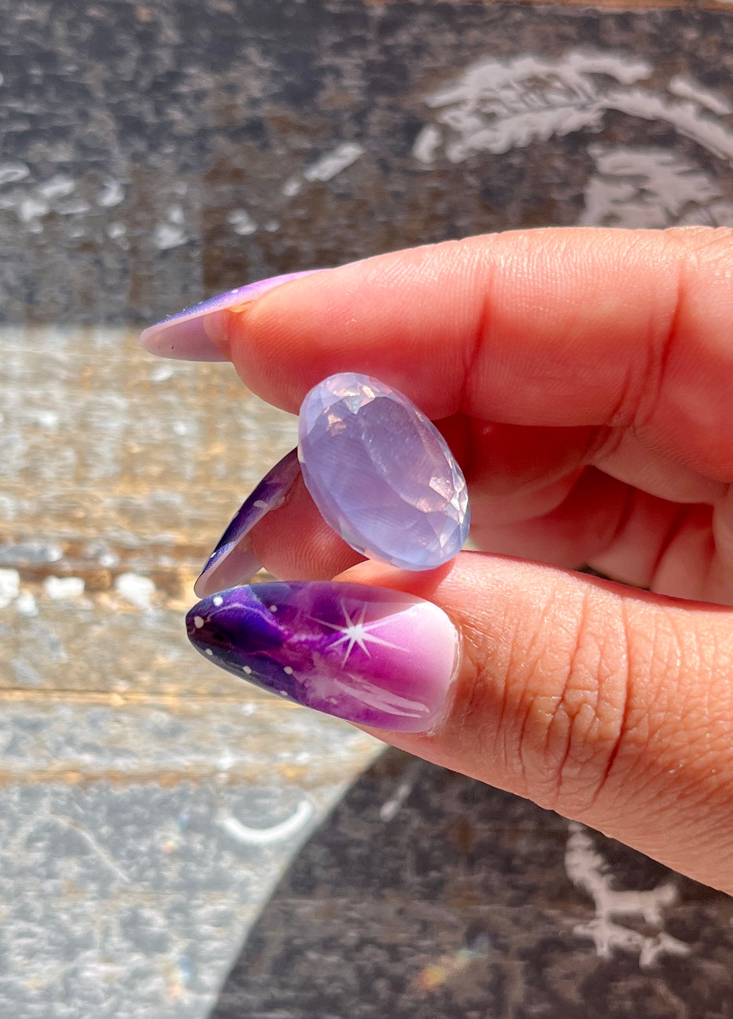 Gorgeous Lavender Moon Quartz Hand Carved Faceted Gem from Brazil