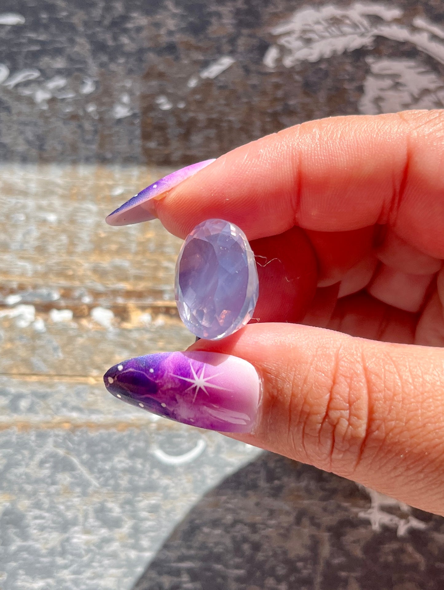 Gorgeous Lavender Moon Quartz Hand Carved Faceted Gem from Brazil