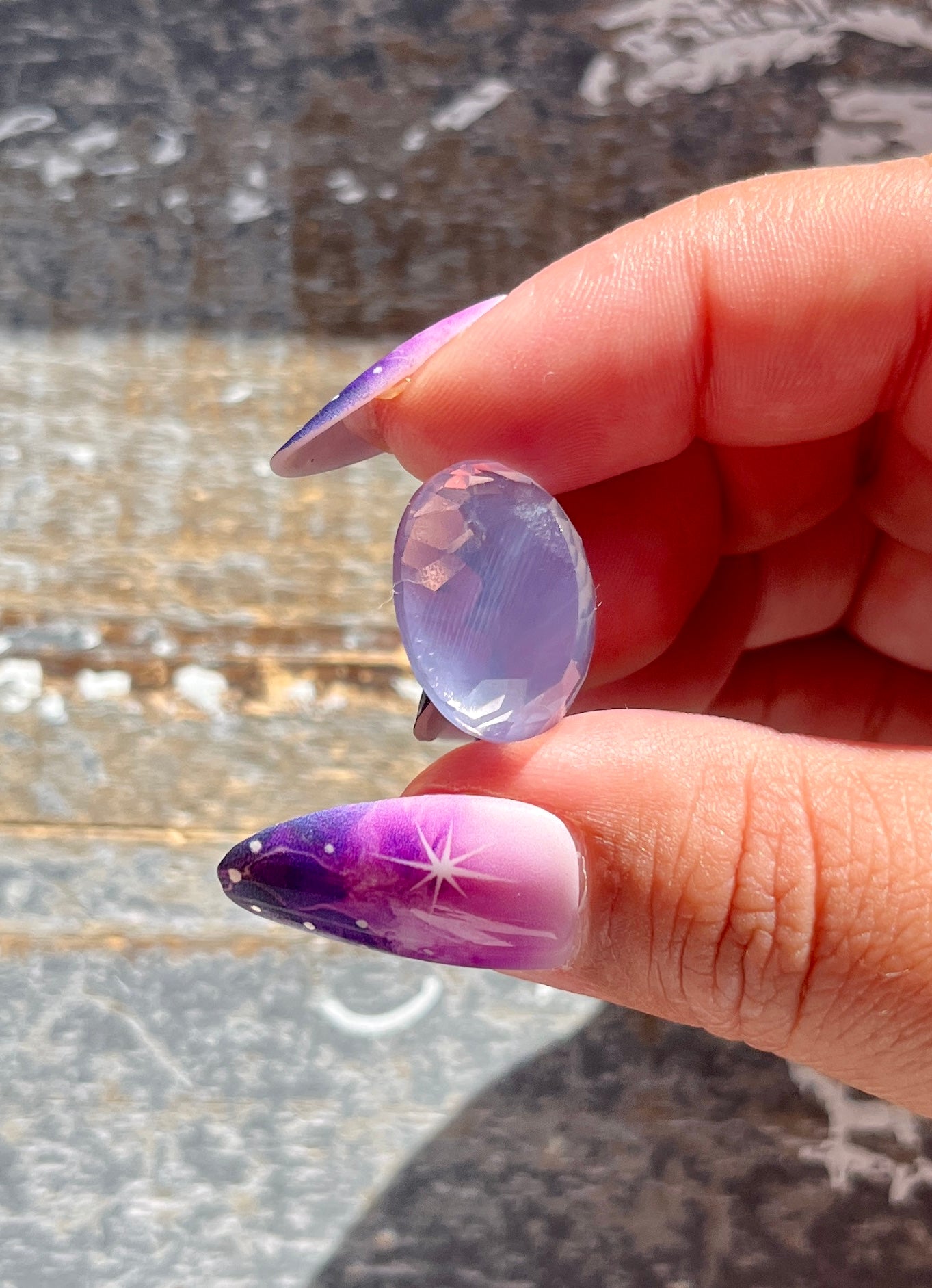 Gorgeous Lavender Moon Quartz Hand Carved Faceted Gem from Brazil