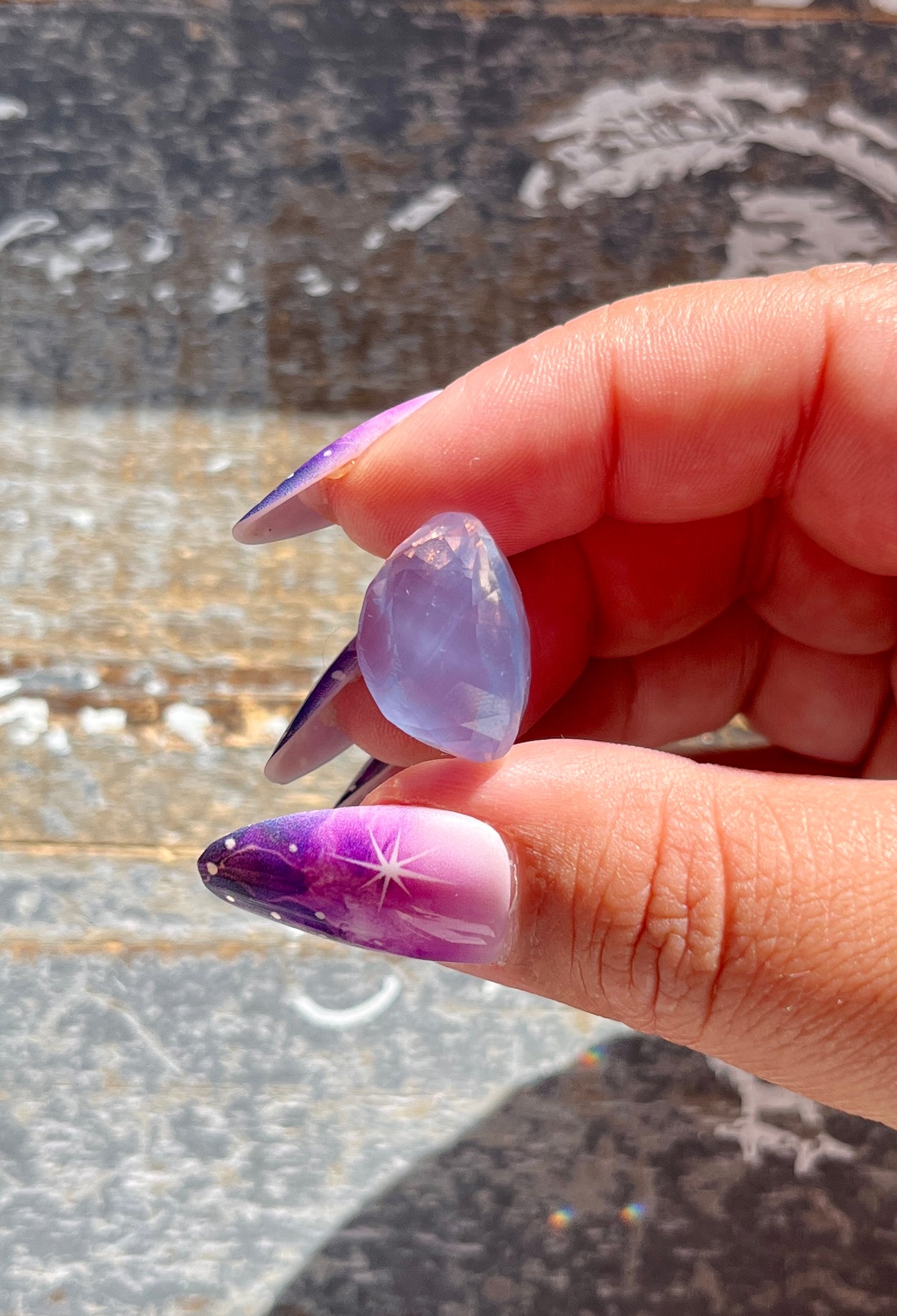 Gorgeous Lavender Moon Quartz Hand Carved Faceted Gem from Brazil