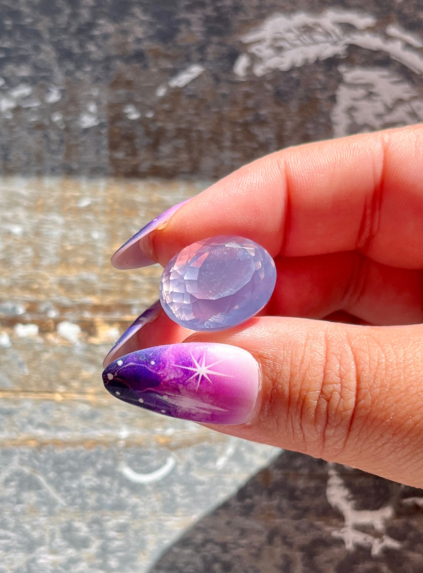 Gorgeous Lavender Moon Quartz Hand Carved Faceted Gem from Brazil