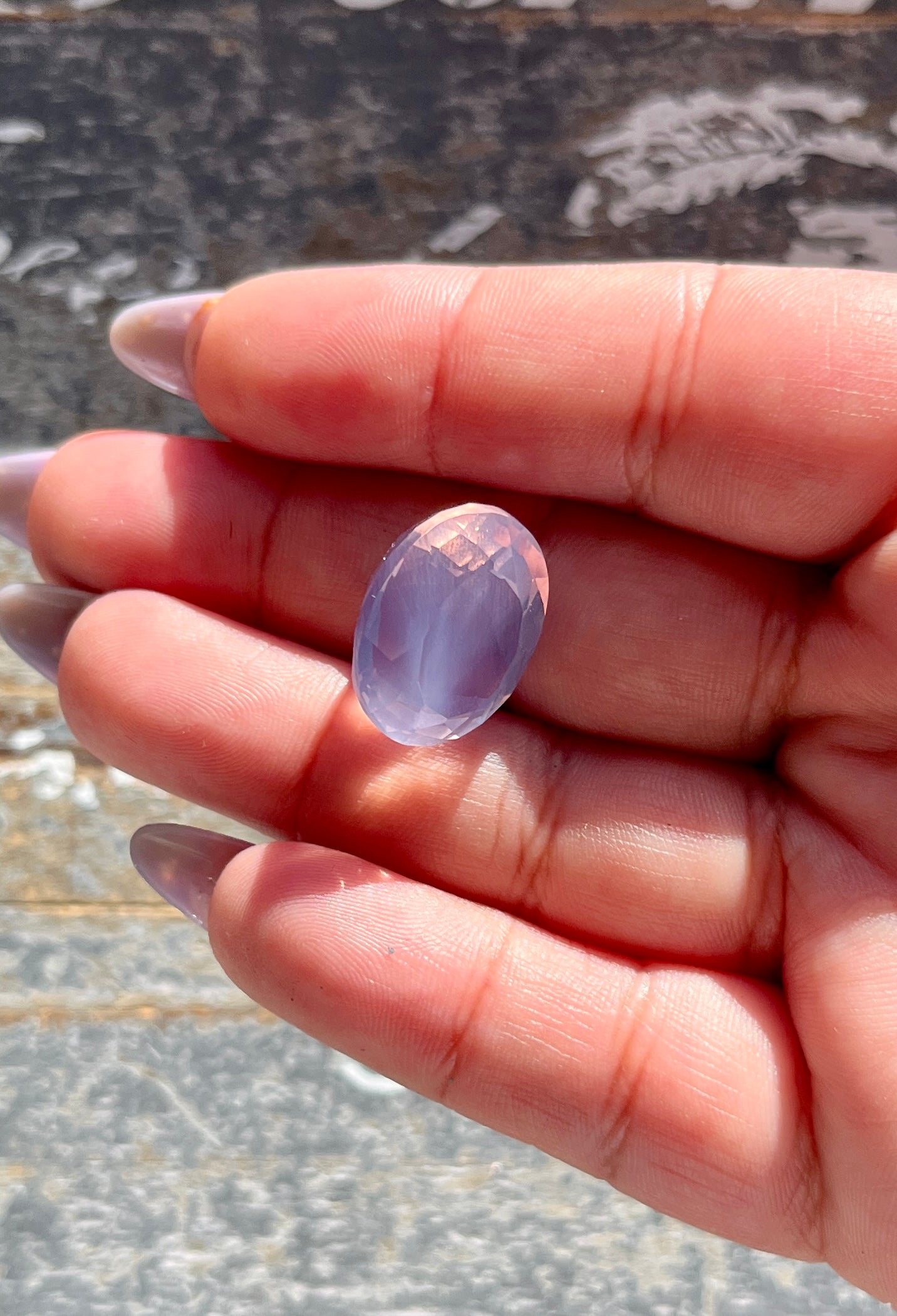 Gorgeous Lavender Moon Quartz Hand Carved Faceted Gem from Brazil