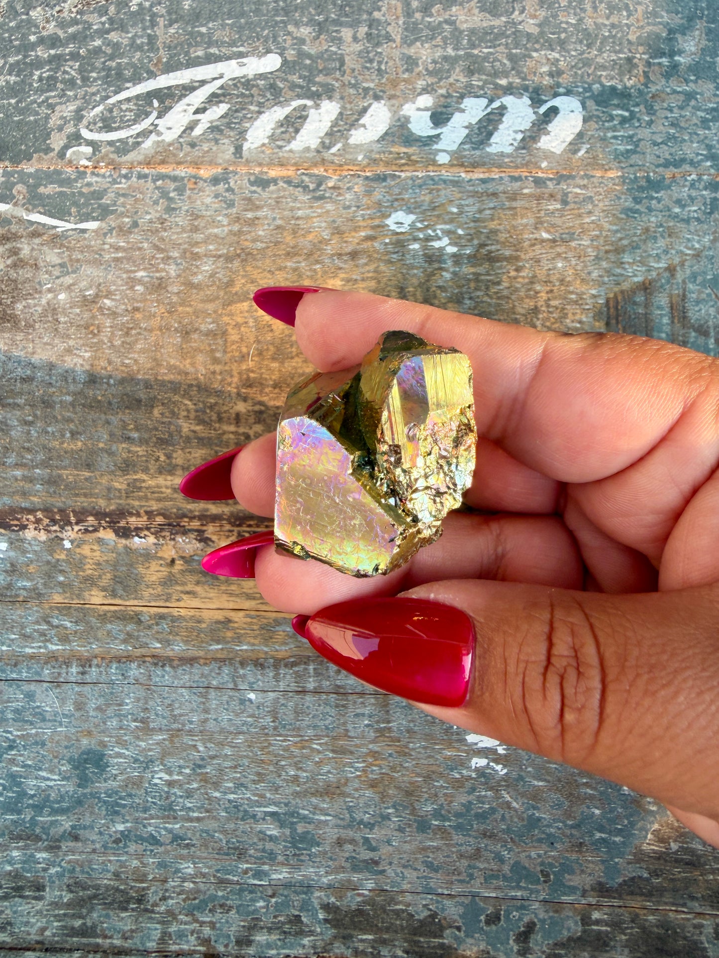 Gorgeous Cubic Pyrite with Natural Rainbow Iridescence from Indonesia | Opt 24