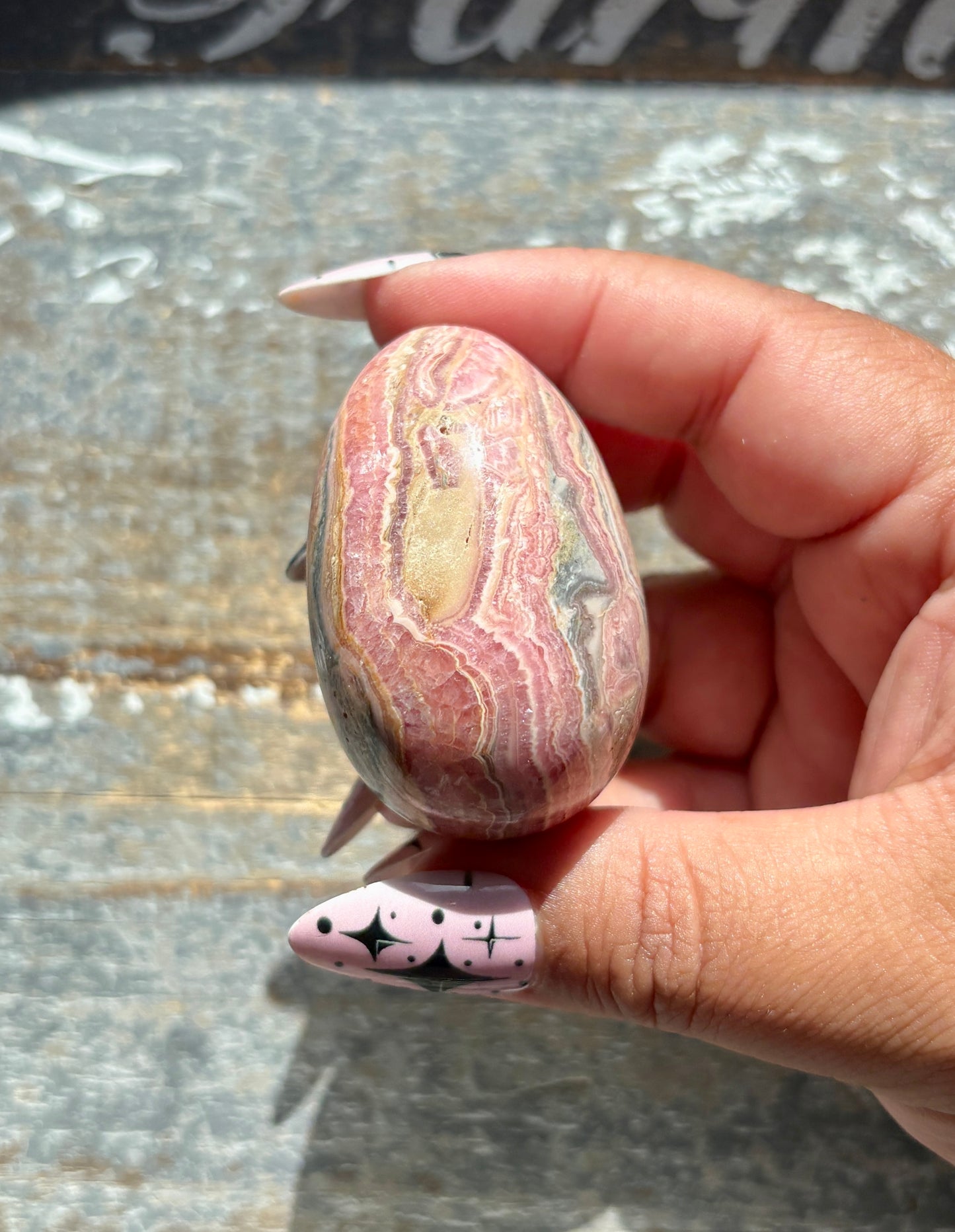 Gorgeous Rhodochrosite Hand Carved Egg from Argentina