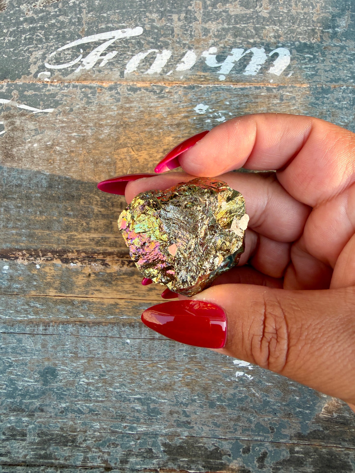 Gorgeous Cubic Pyrite with Natural Rainbow Iridescence from Indonesia | Opt 24