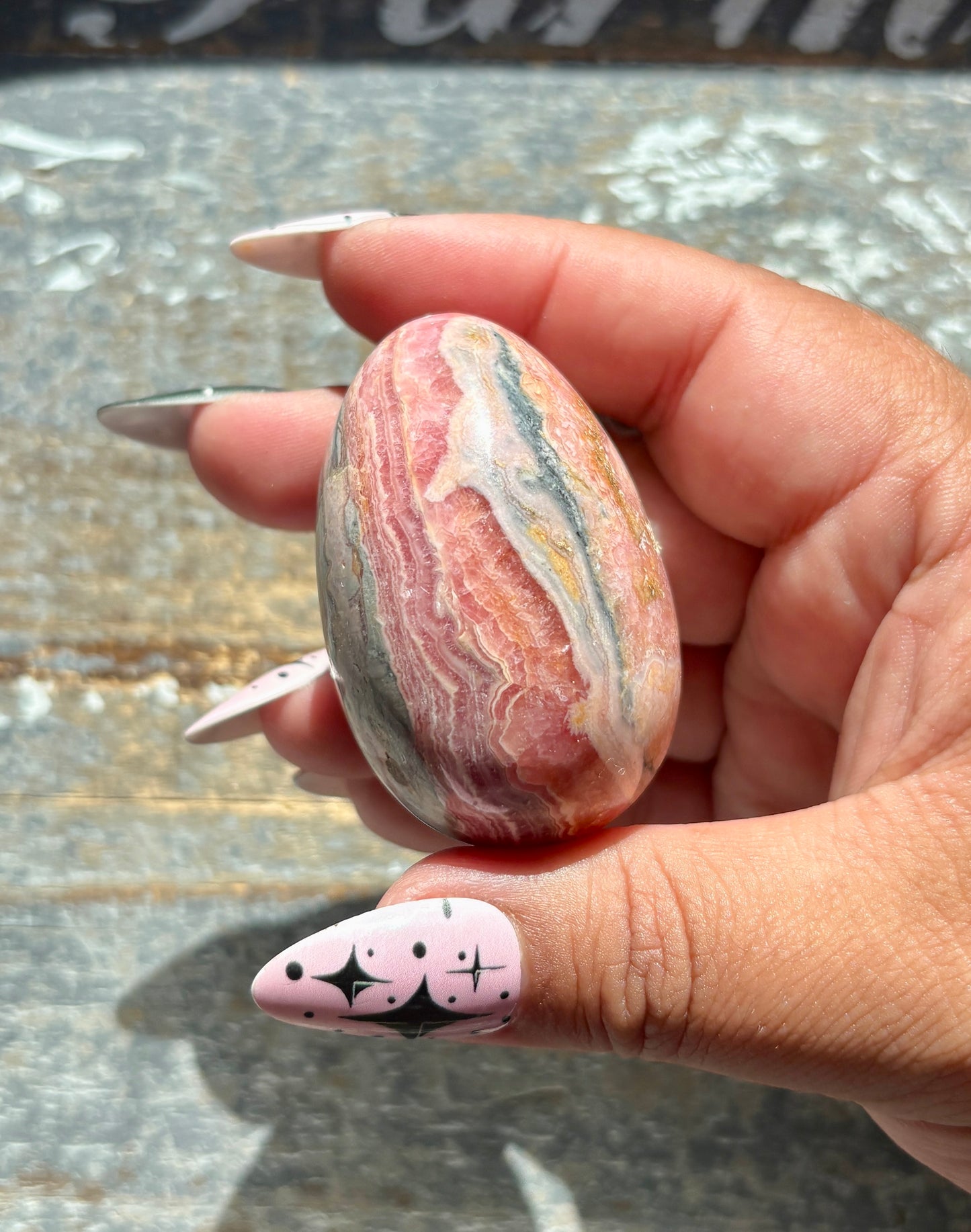 Gorgeous Rhodochrosite Hand Carved Egg from Argentina