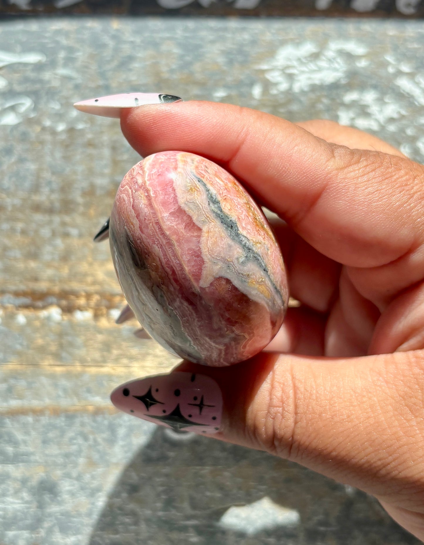 Gorgeous Rhodochrosite Hand Carved Egg from Argentina