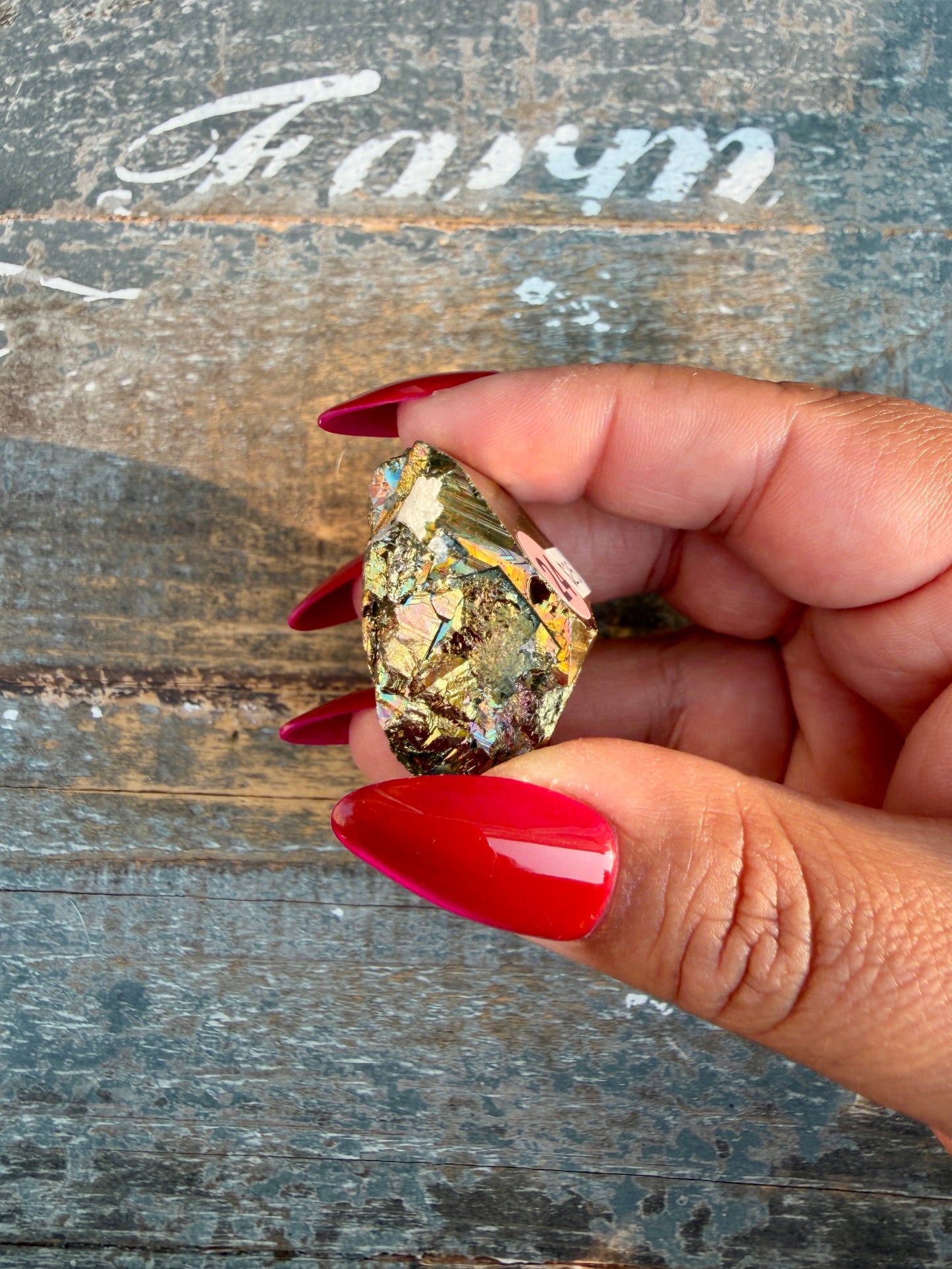 Gorgeous Cubic Pyrite with Natural Rainbow Iridescence from Indonesia | Opt 24