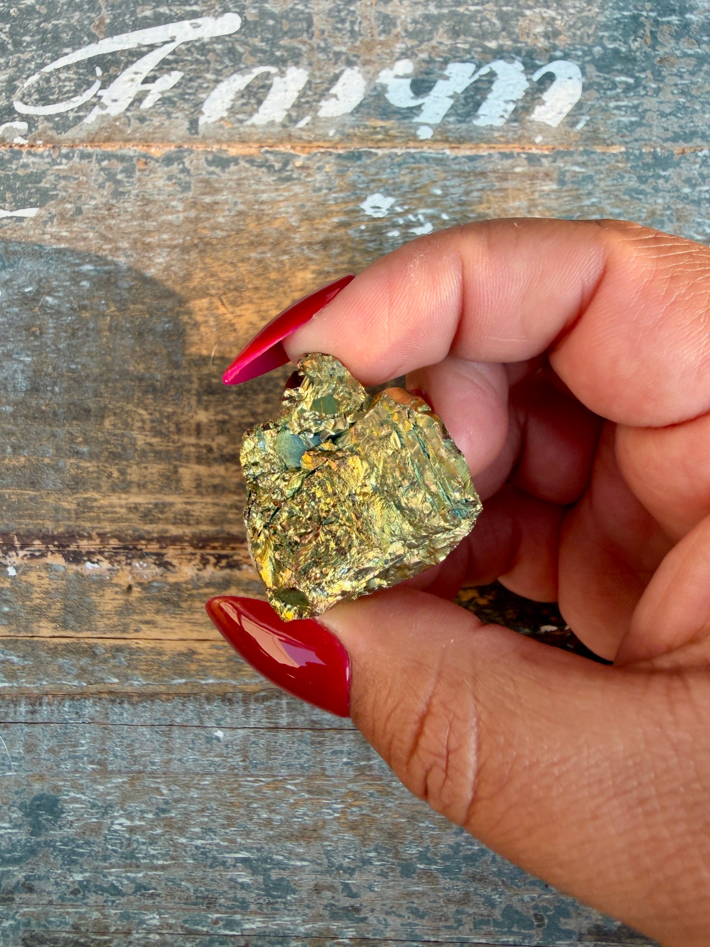 Gorgeous Cubic Pyrite with Natural Rainbow Iridescence from Indonesia | Opt 26