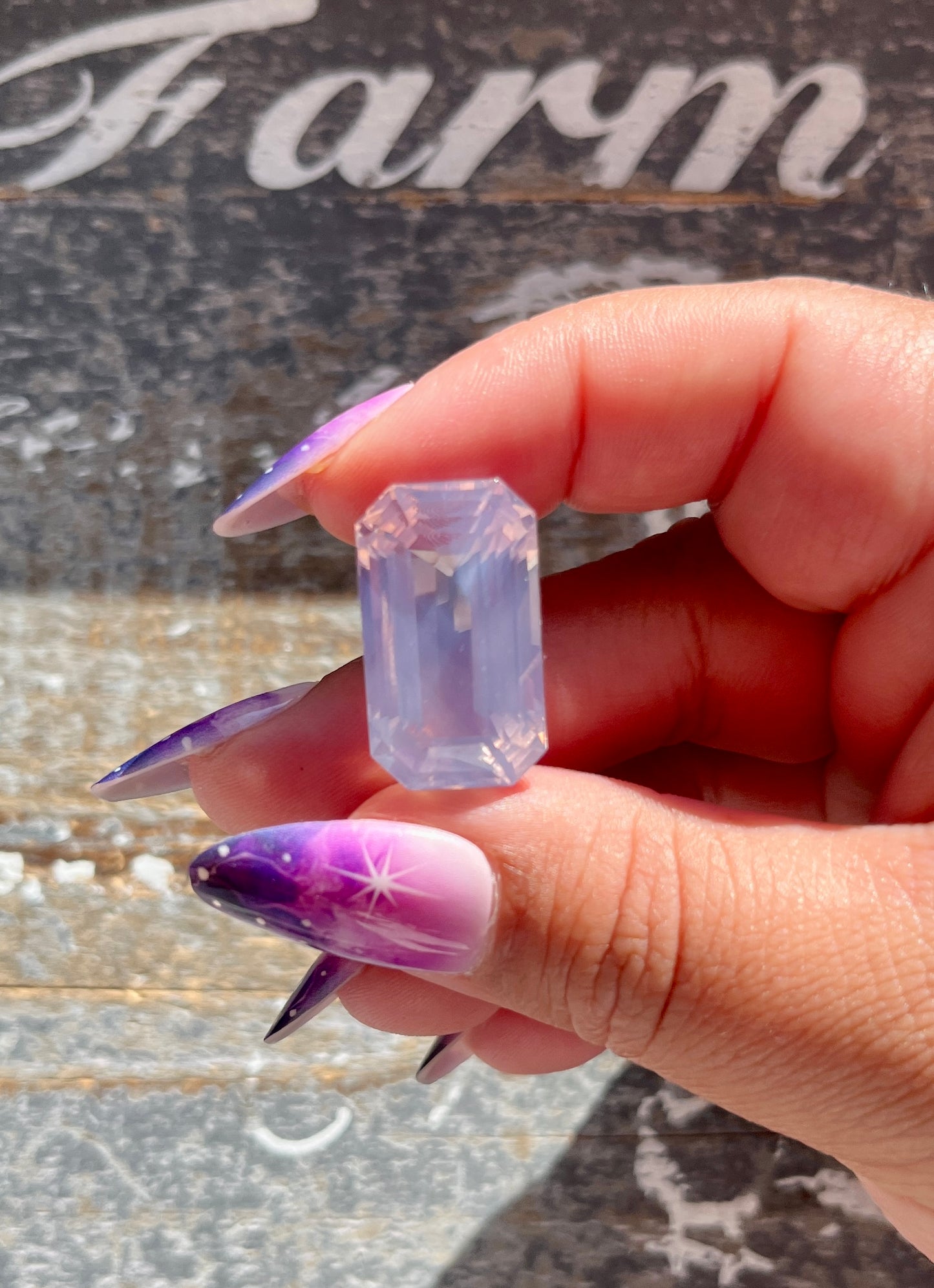 Gorgeous Lavender Moon Quartz Hand Carved Faceted Gem from Brazil