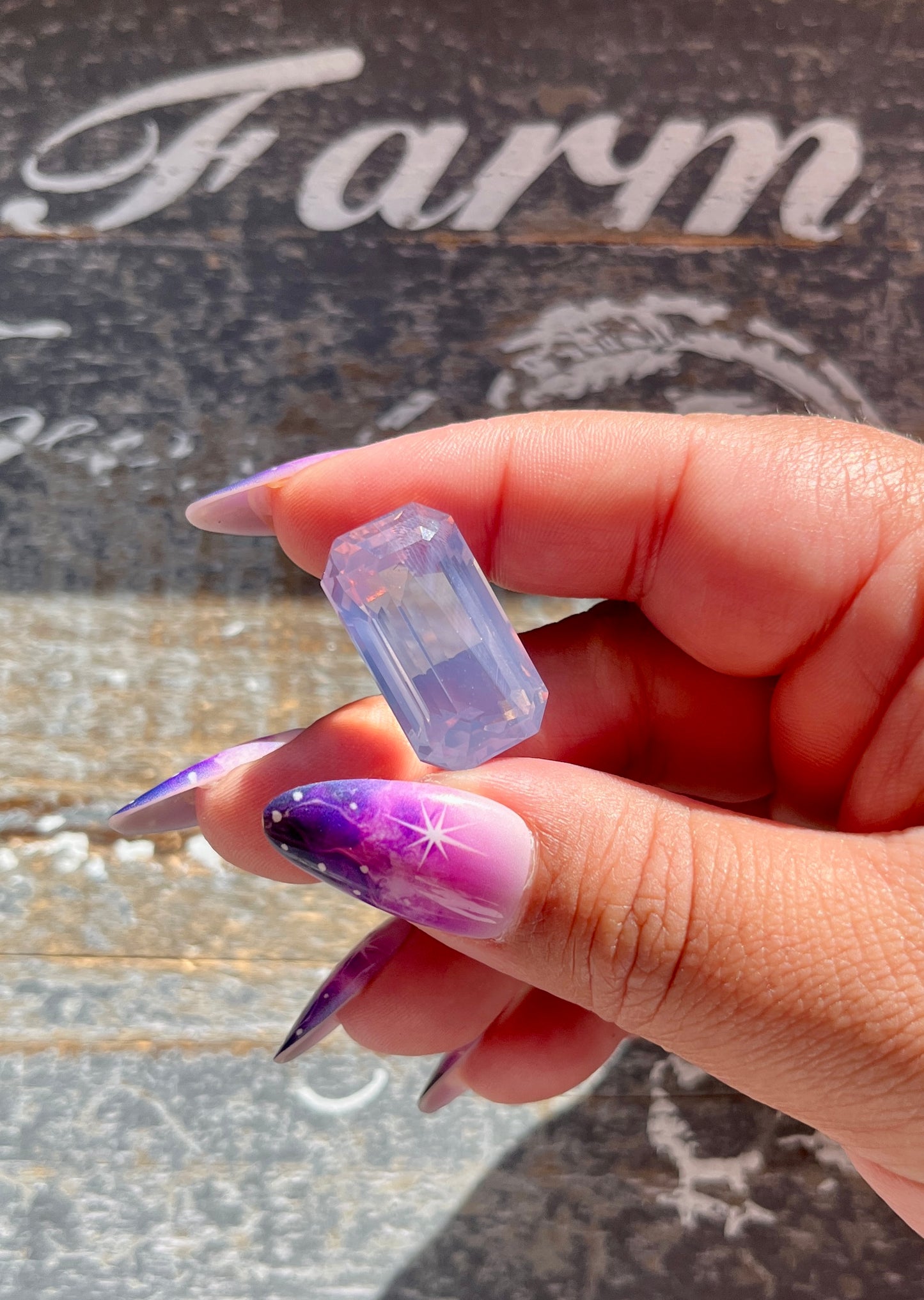 Gorgeous Lavender Moon Quartz Hand Carved Faceted Gem from Brazil