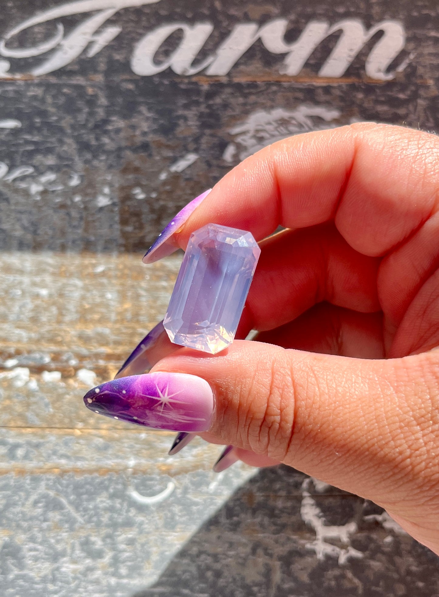 Gorgeous Lavender Moon Quartz Hand Carved Faceted Gem from Brazil