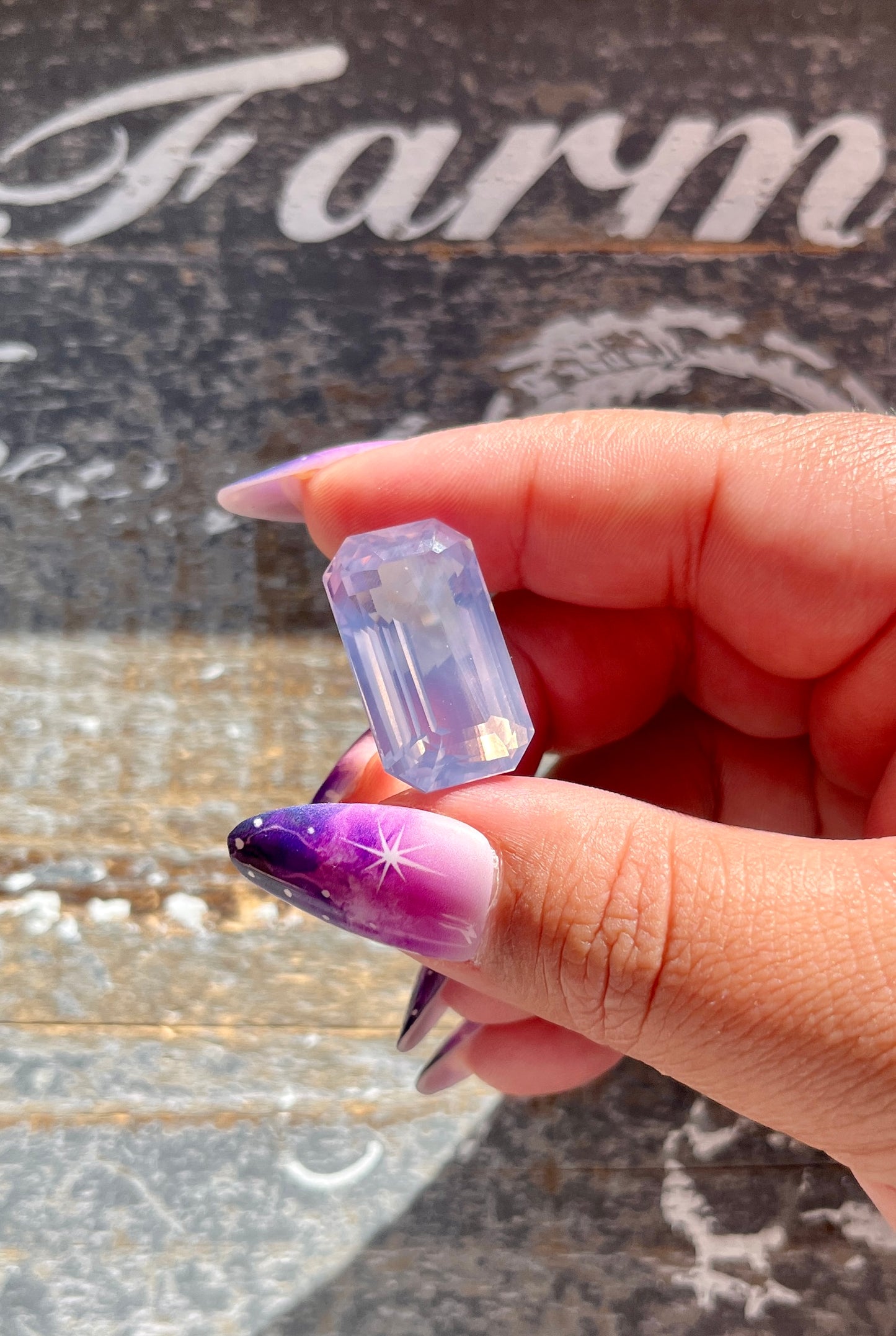 Gorgeous Lavender Moon Quartz Hand Carved Faceted Gem from Brazil