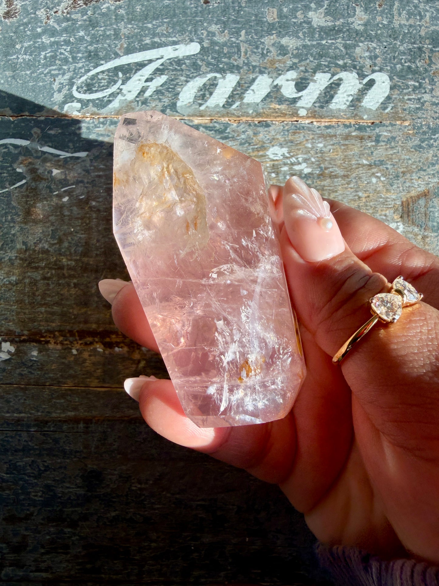 Gorgeous Rose Quartz + Golden Healer Freeform | Brazil | Opt J