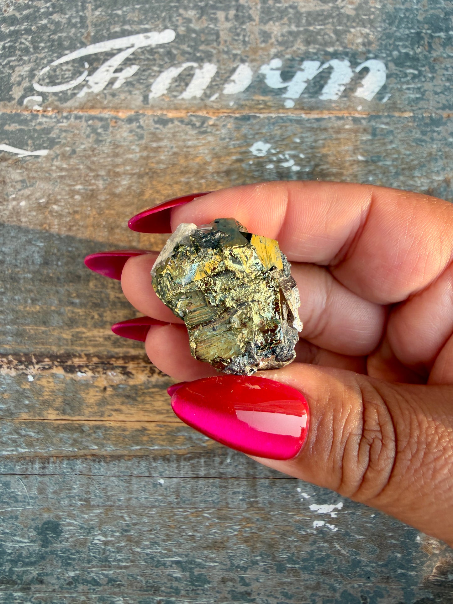 Gorgeous Cubic Pyrite with Natural Rainbow Iridescence from Indonesia | Opt 37
