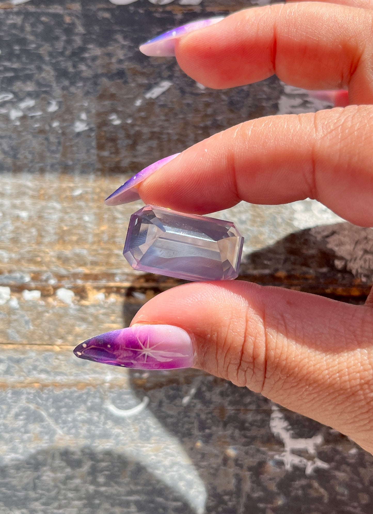 Gorgeous Lavender Moon Quartz Hand Carved Faceted Gem from Brazil