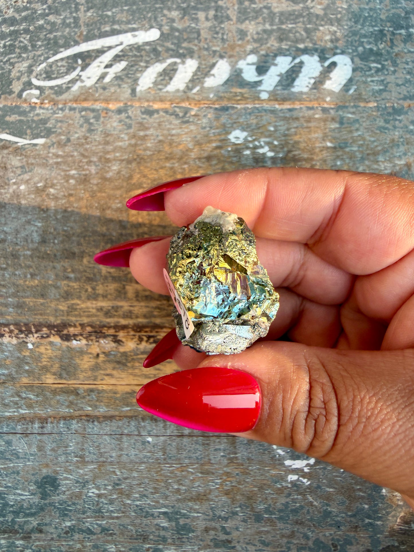 Gorgeous Cubic Pyrite with Natural Rainbow Iridescence from Indonesia | Opt 37