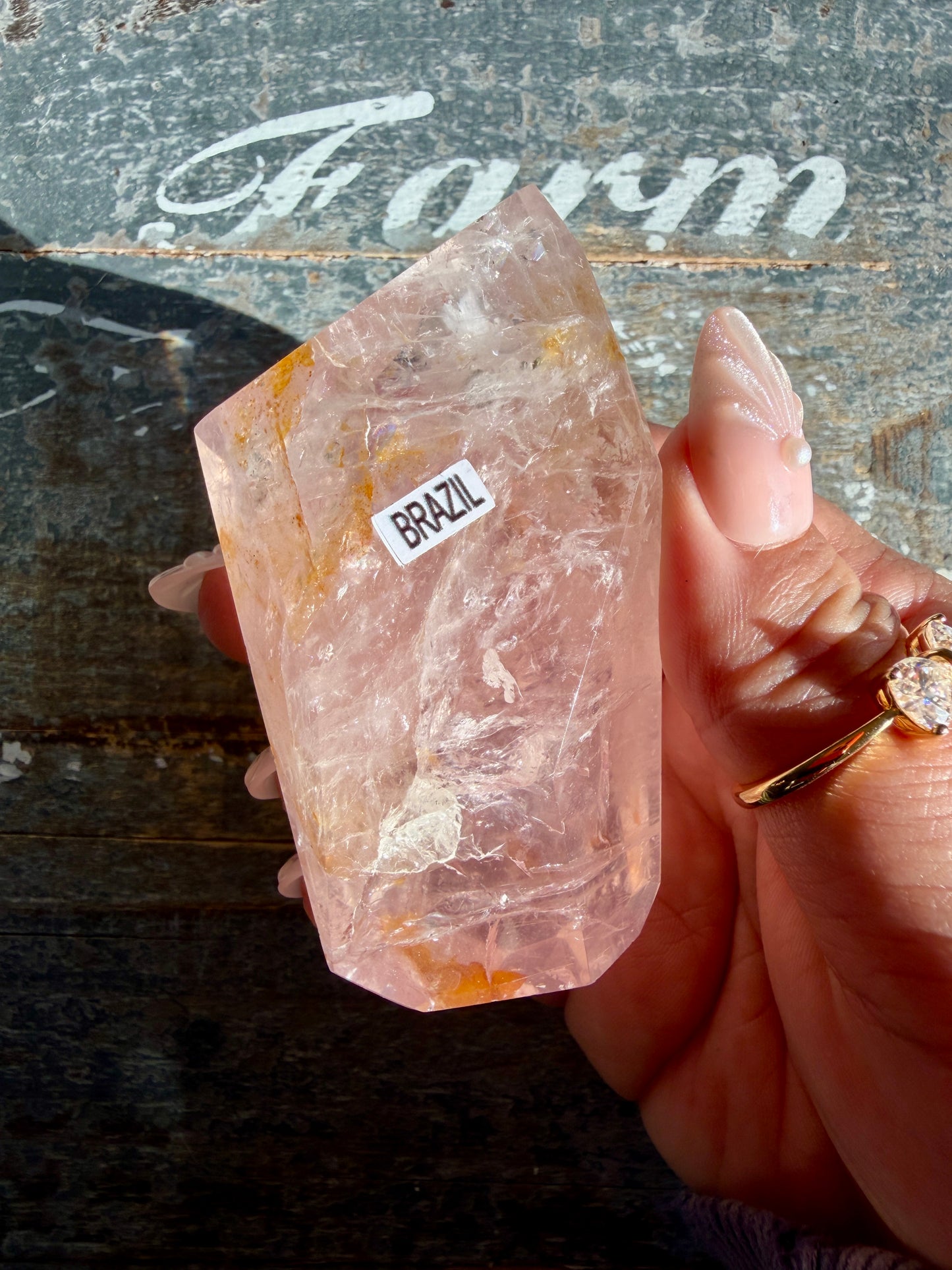 Gorgeous Rose Quartz + Golden Healer Freeform | Brazil | Opt J