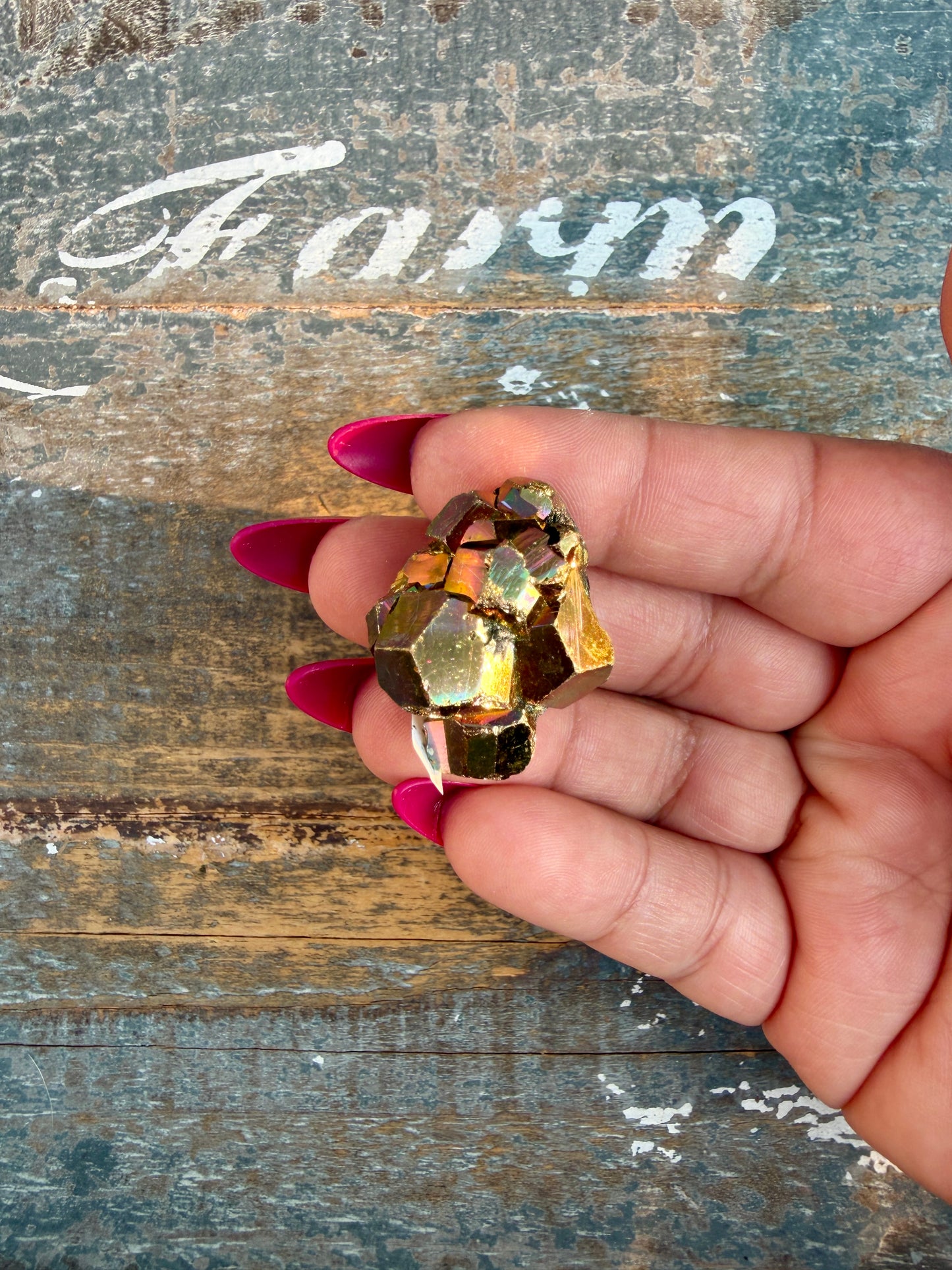 Gorgeous Cubic Pyrite with Natural Rainbow Iridescence from Indonesia | Opt 44