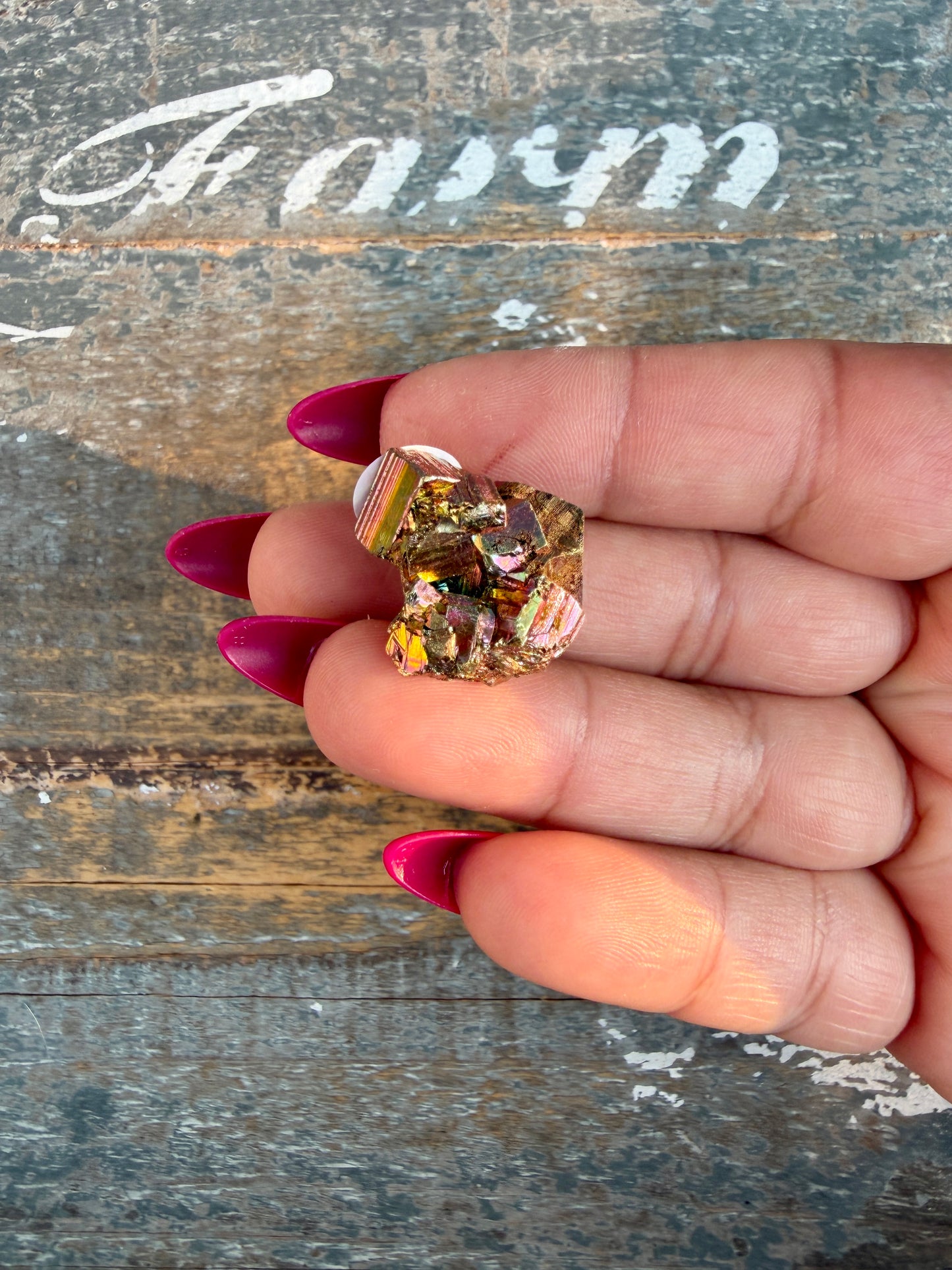 Gorgeous Cubic Pyrite with Natural Rainbow Iridescence from Indonesia | Opt 29