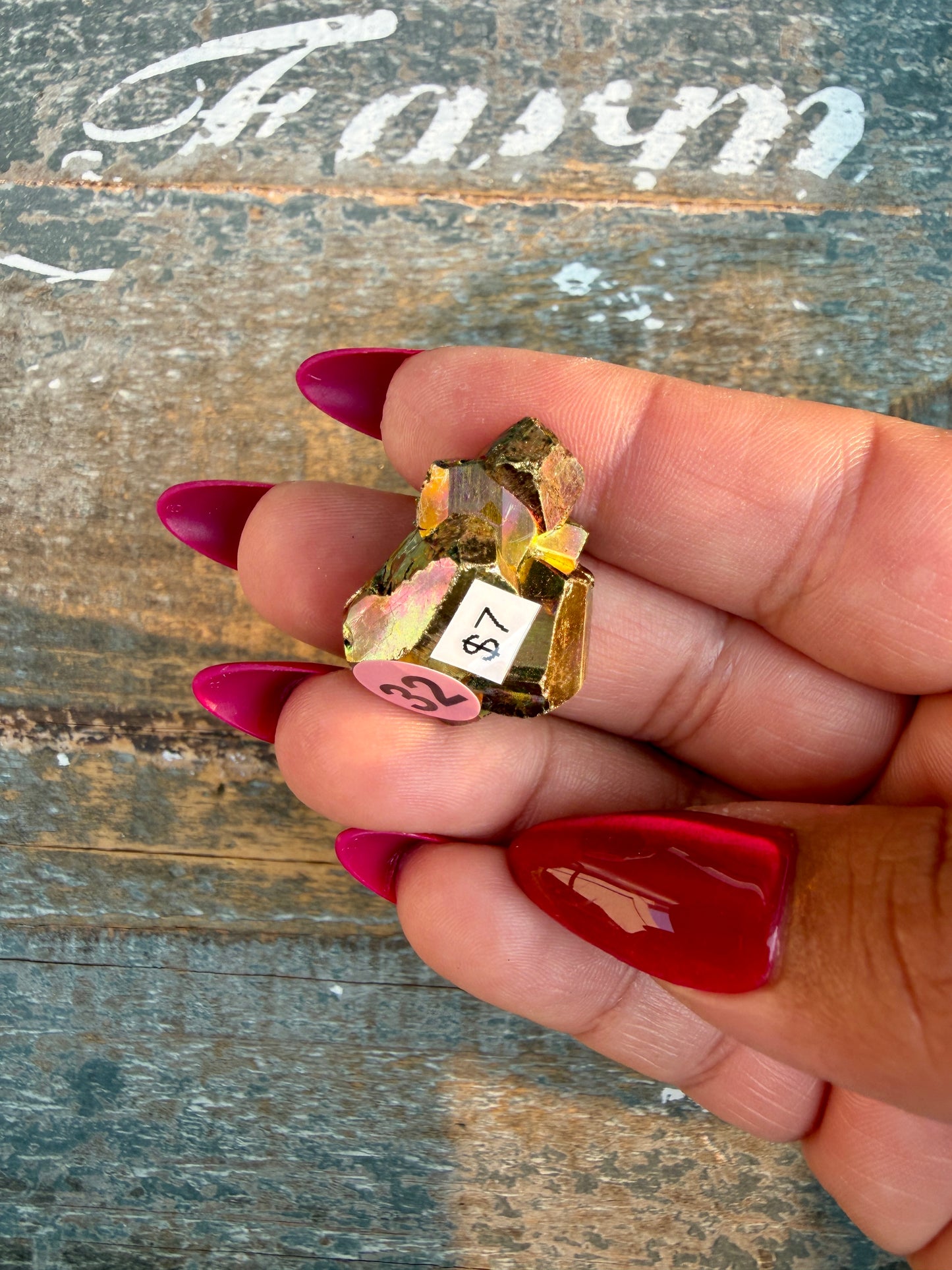 Gorgeous Cubic Pyrite with Natural Rainbow Iridescence from Indonesia | Opt 32