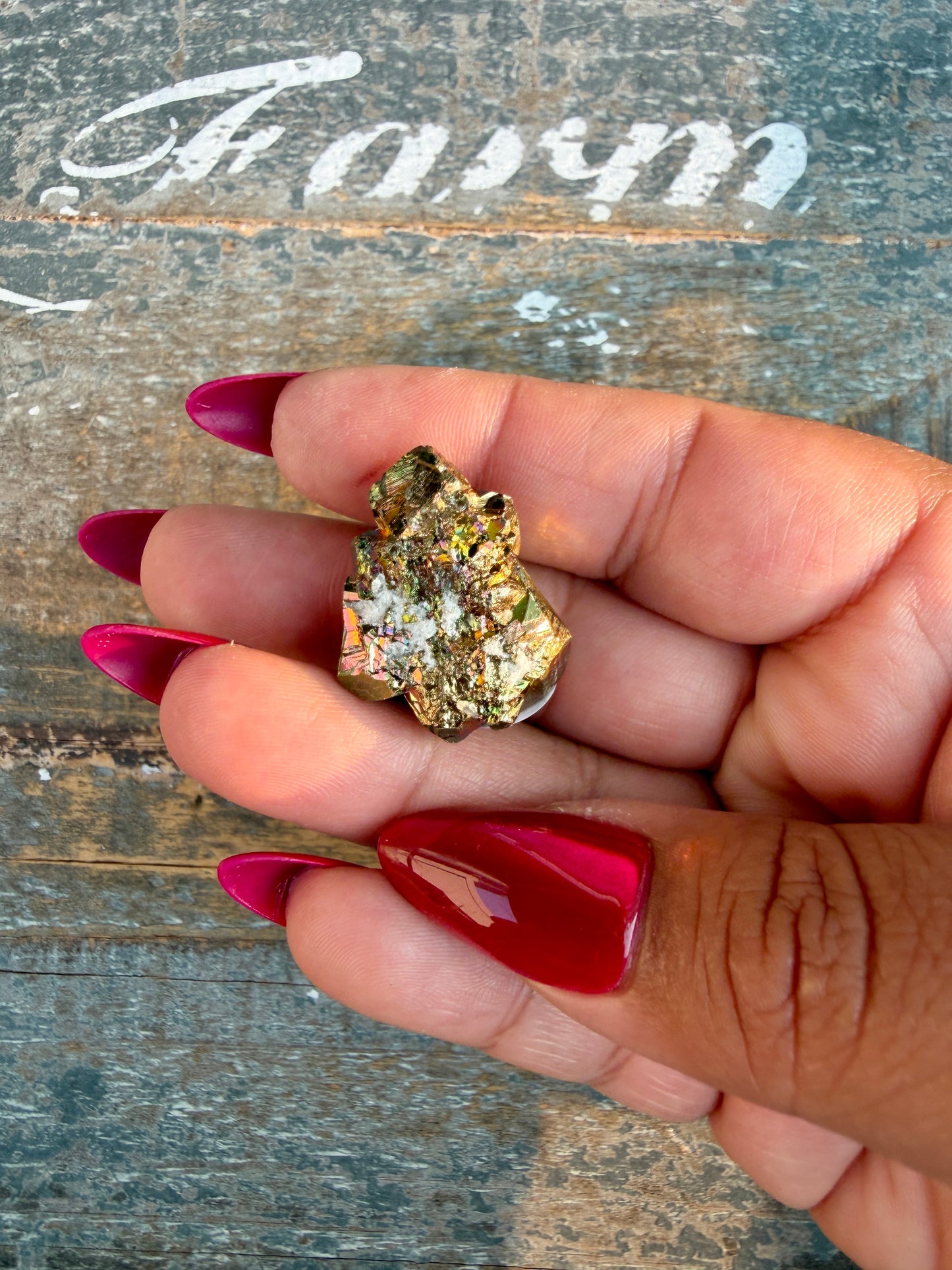 Gorgeous Cubic Pyrite with Natural Rainbow Iridescence from Indonesia | Opt 32