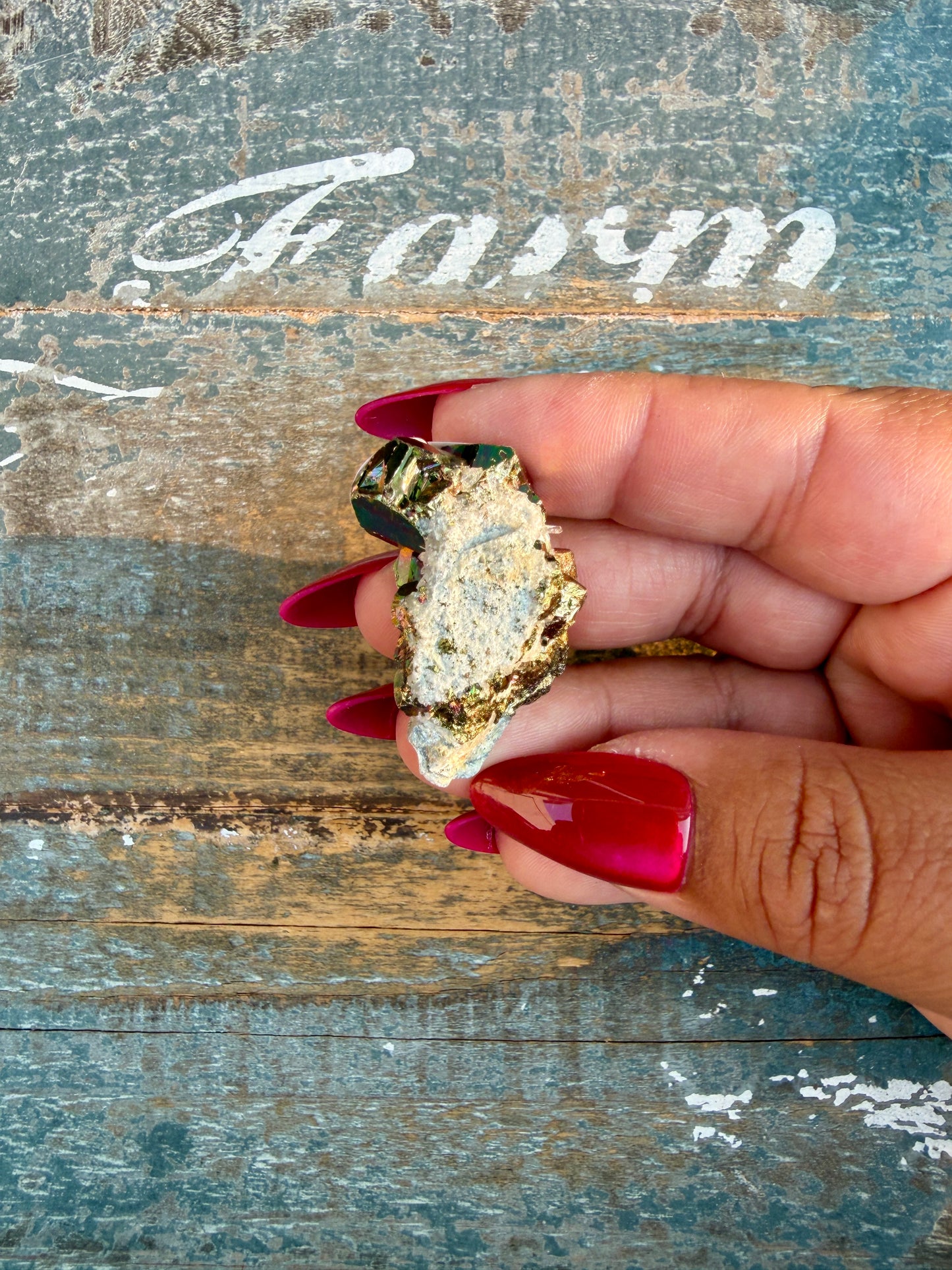 Gorgeous Cubic Pyrite with Natural Rainbow Iridescence from Indonesia | Opt 25
