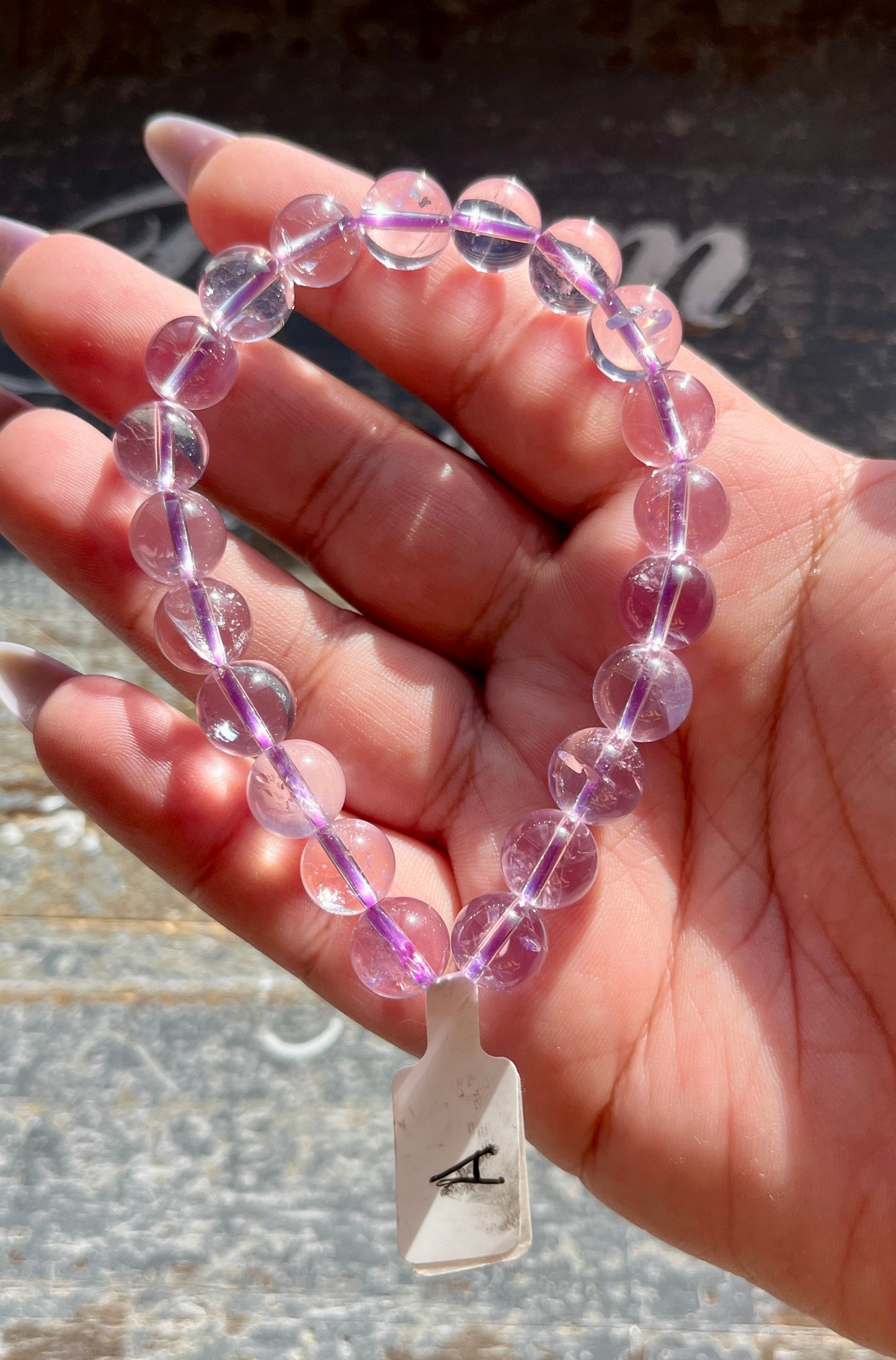 Gorgeous High Quality Collectors Lavender Moon Quartz Bracelet Sourced in Brazil Opt A