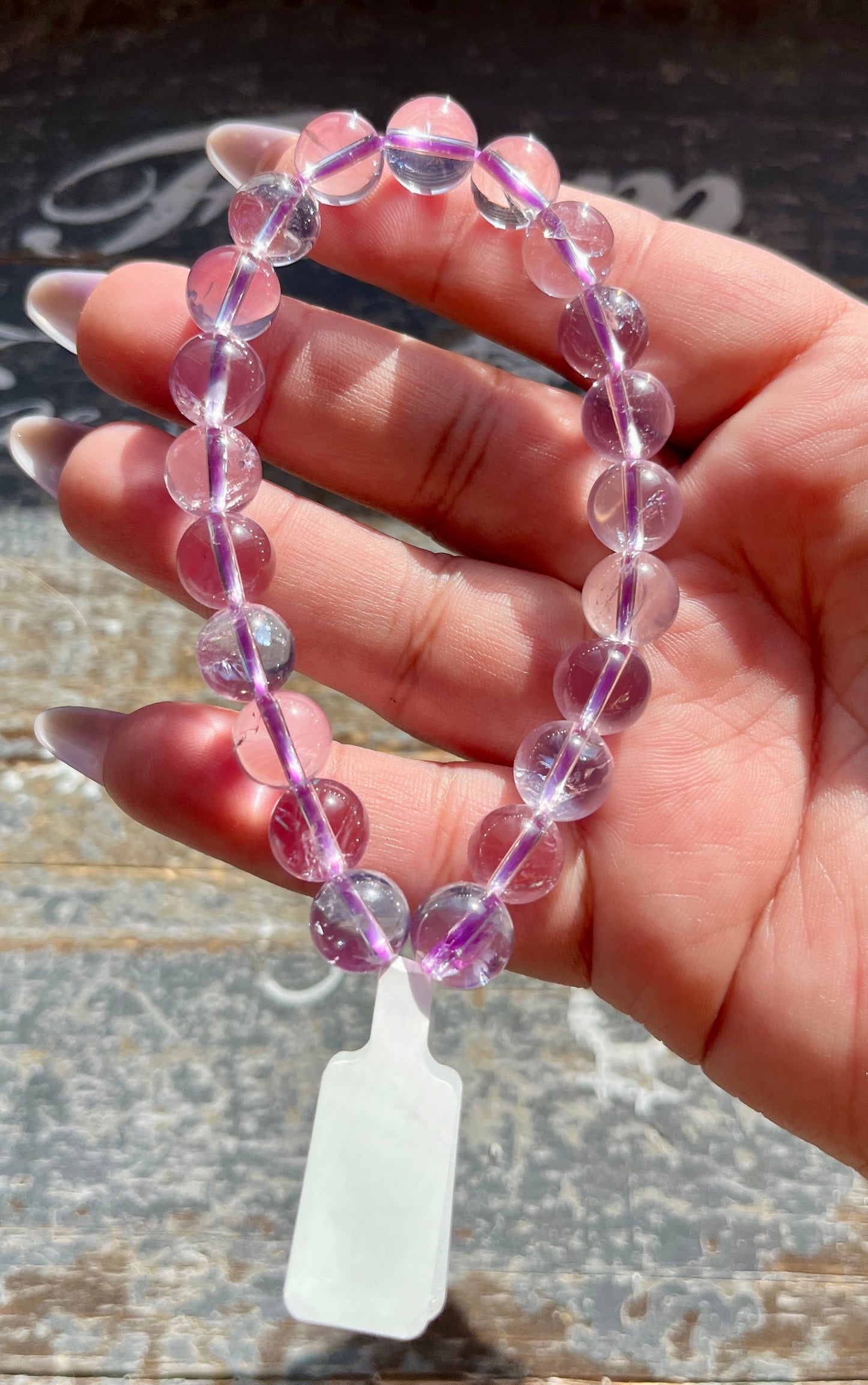 Gorgeous High Quality Collectors Lavender Moon Quartz Bracelet Sourced in Brazil Opt A