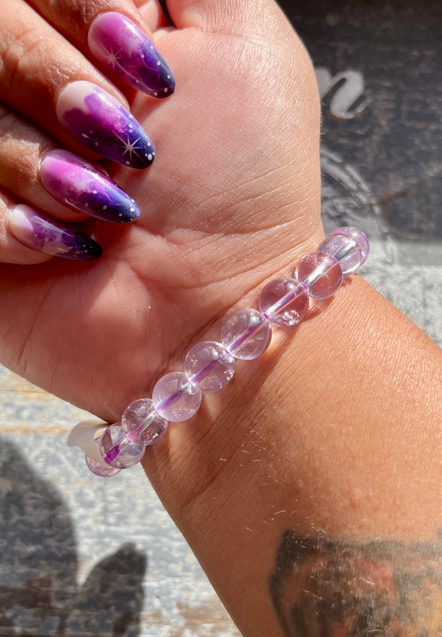 Gorgeous High Quality Collectors Lavender Moon Quartz Bracelet Sourced in Brazil Opt A