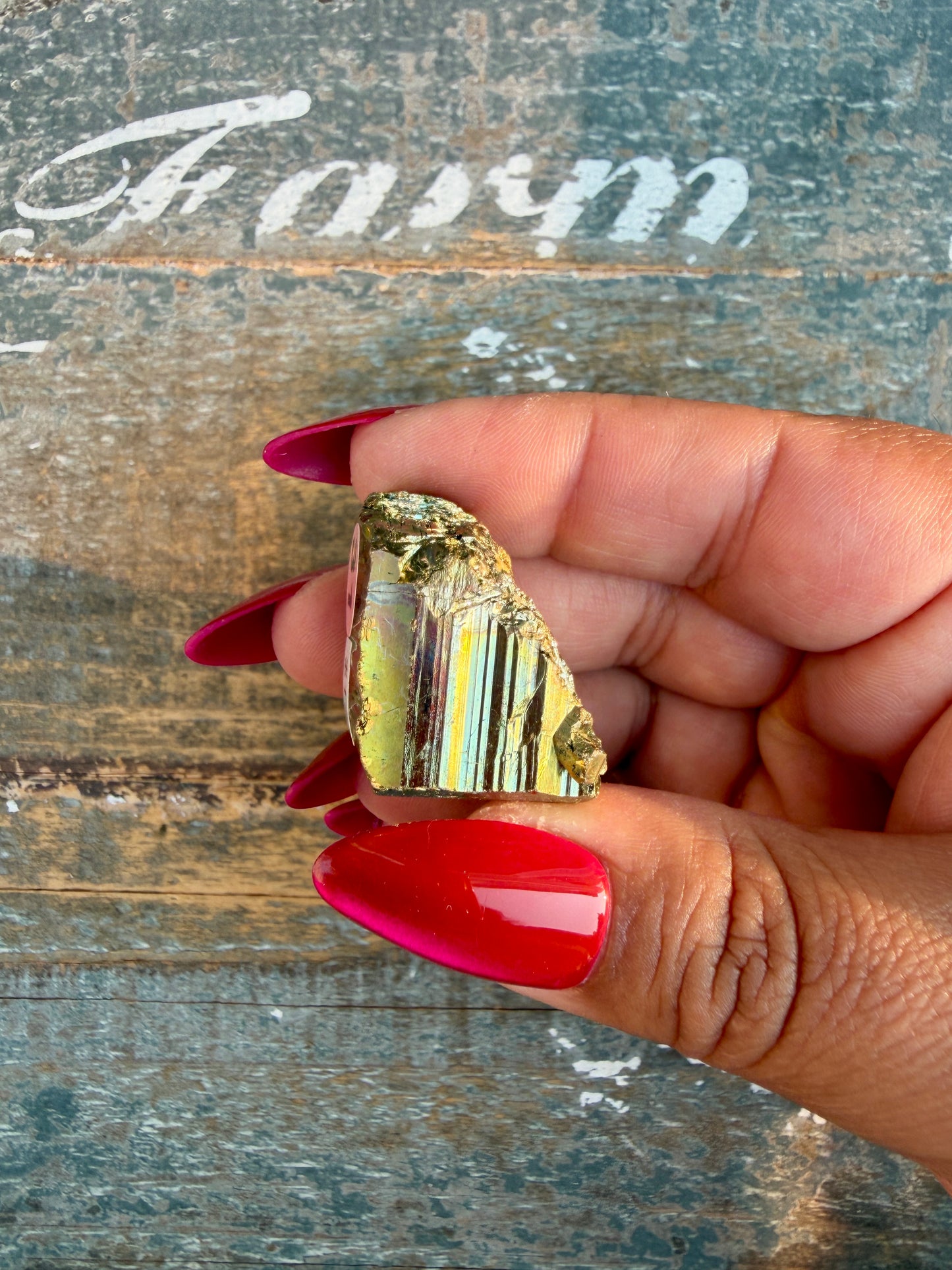 Gorgeous Cubic Pyrite with Natural Rainbow Iridescence from Indonesia | Opt 31