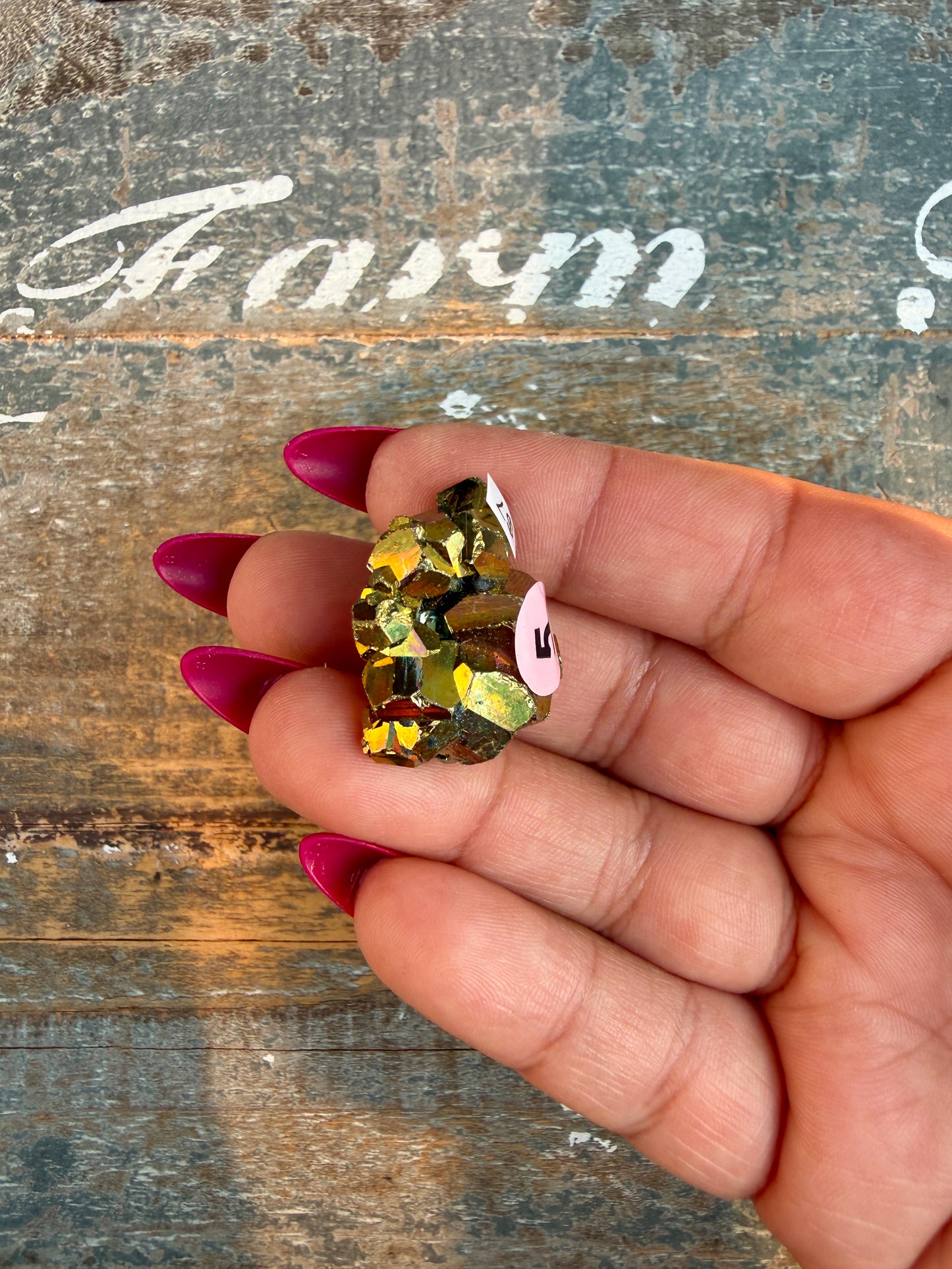 Gorgeous Cubic Pyrite with Natural Rainbow Iridescence from Indonesia | Opt 5