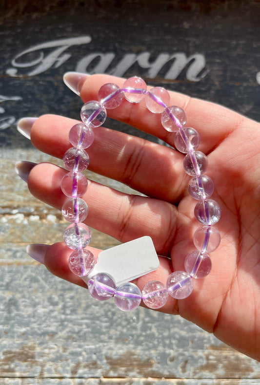 Gorgeous High Quality Collectors Lavender Moon Quartz Bracelet Sourced in Brazil Opt B | 9mm |  6.5" Wrist