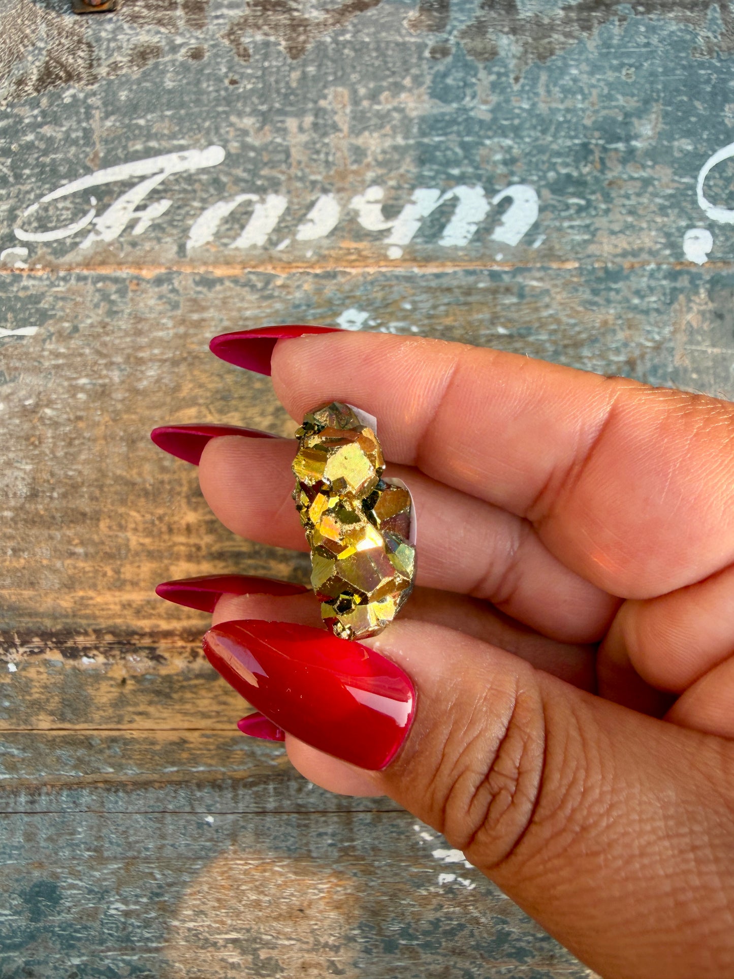 Gorgeous Cubic Pyrite with Natural Rainbow Iridescence from Indonesia | Opt 5