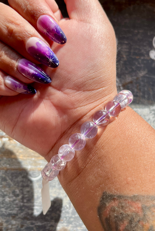 Gorgeous High Quality Collectors Lavender Moon Quartz Bracelet Sourced in Brazil Opt B