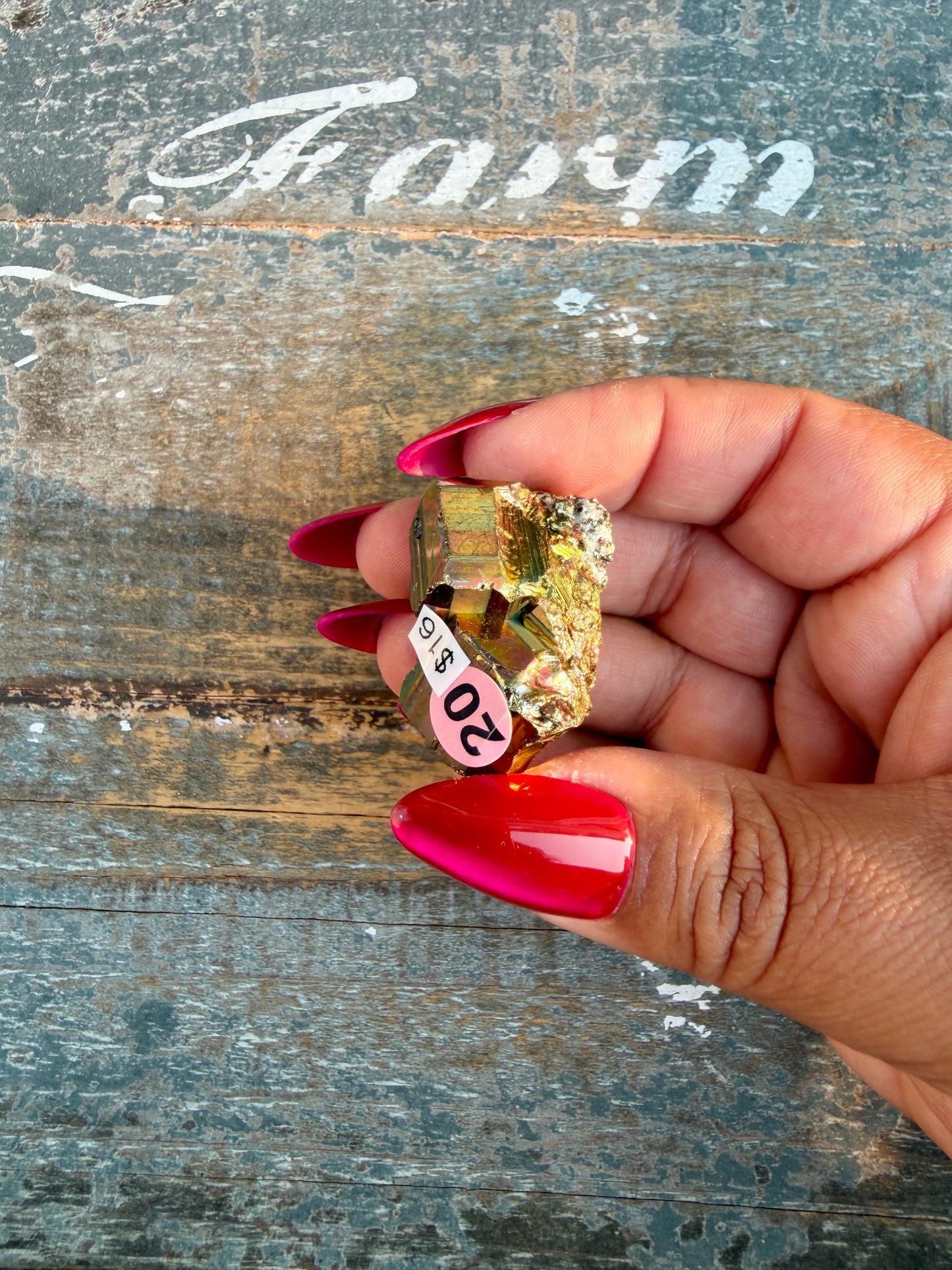Gorgeous Cubic Pyrite with Natural Rainbow Iridescence from Indonesia | Opt 20